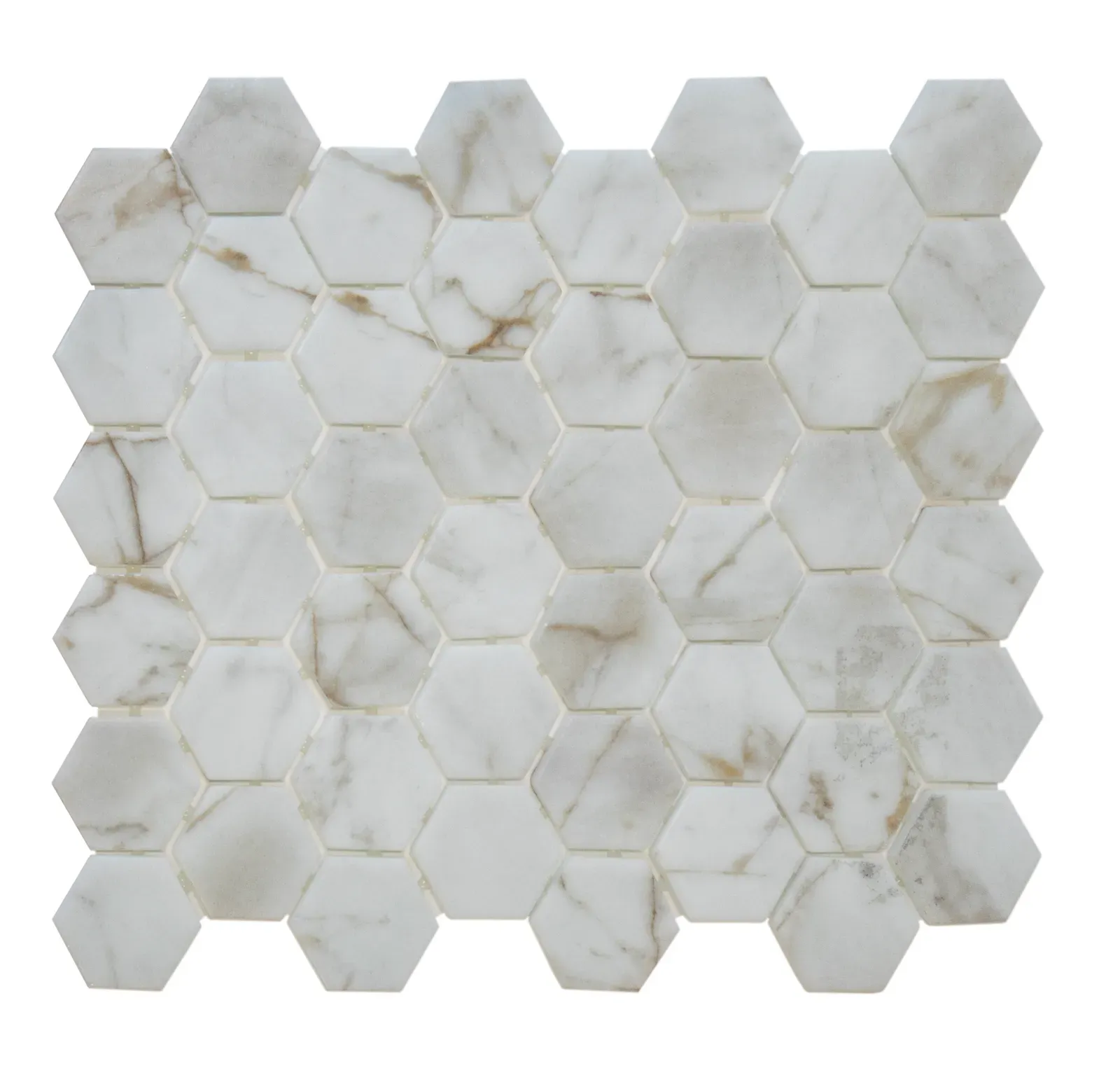 Mozaiek Valencia Hexagon Marmerprint Wit 4,4x5,0