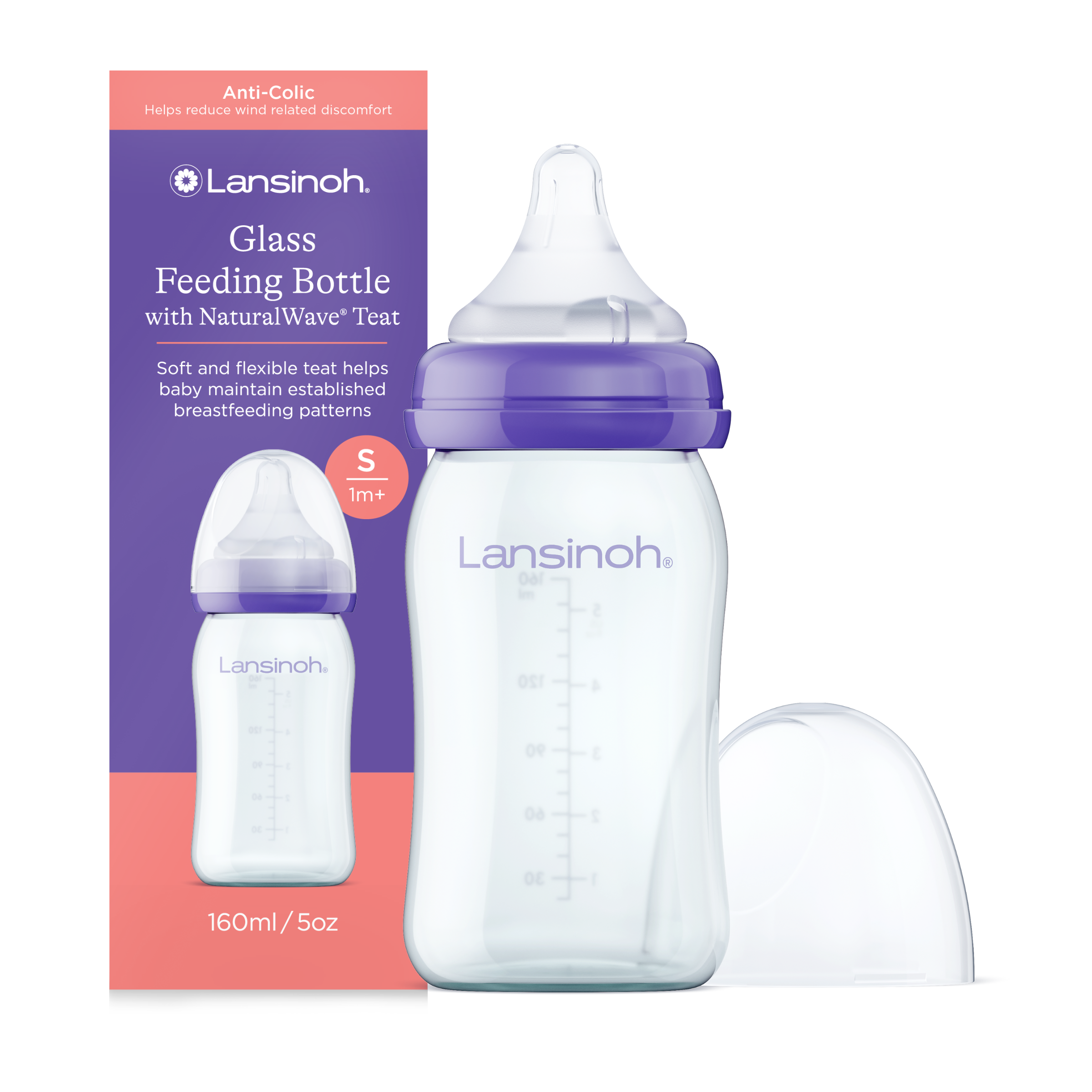 Biberon qelqi NATURAL WAVE TEAT Lansinoh, foto 3