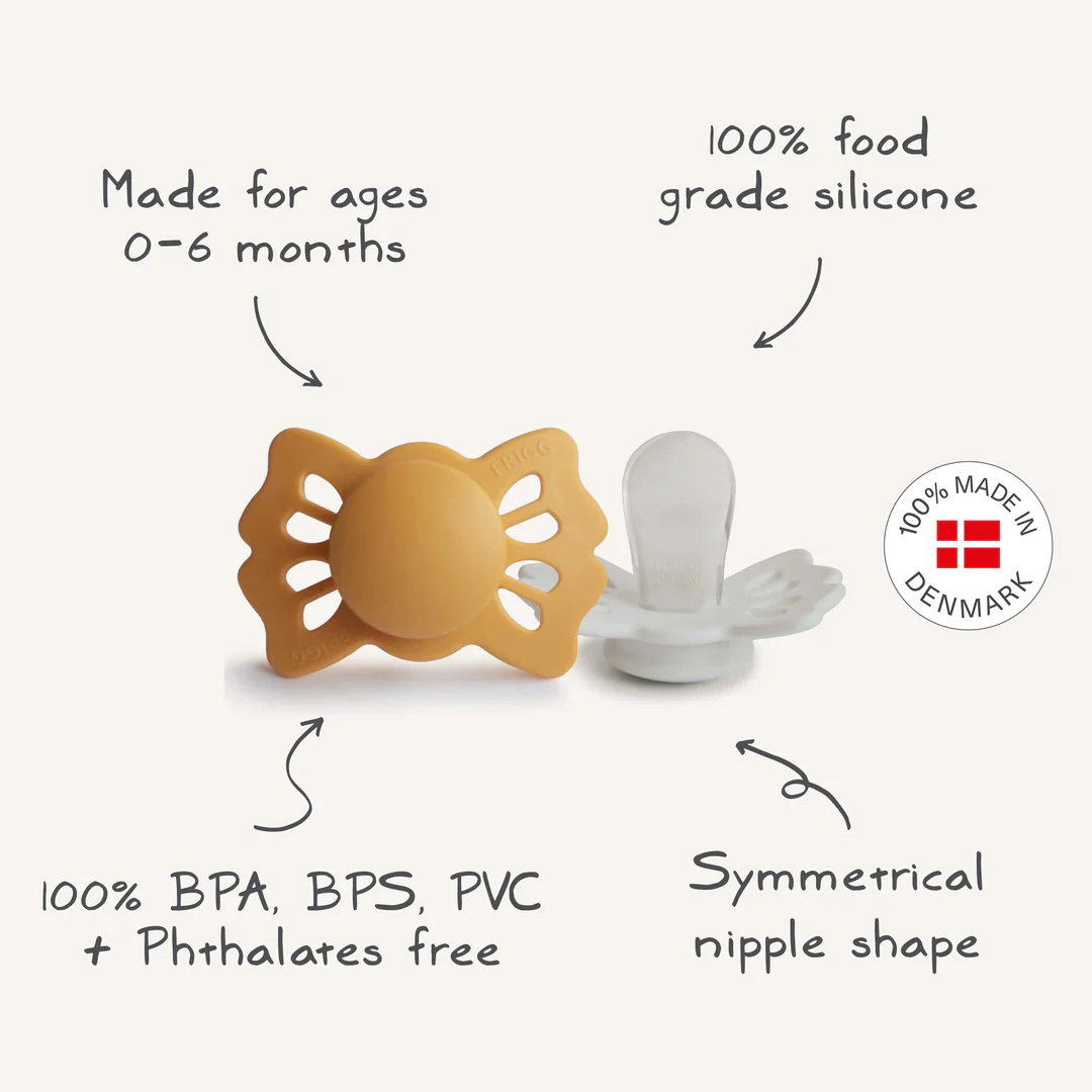 FRIGG Lucky – Symmetrical Silicone 2- Pack Pacifiers – Cream/Blush, foto 5