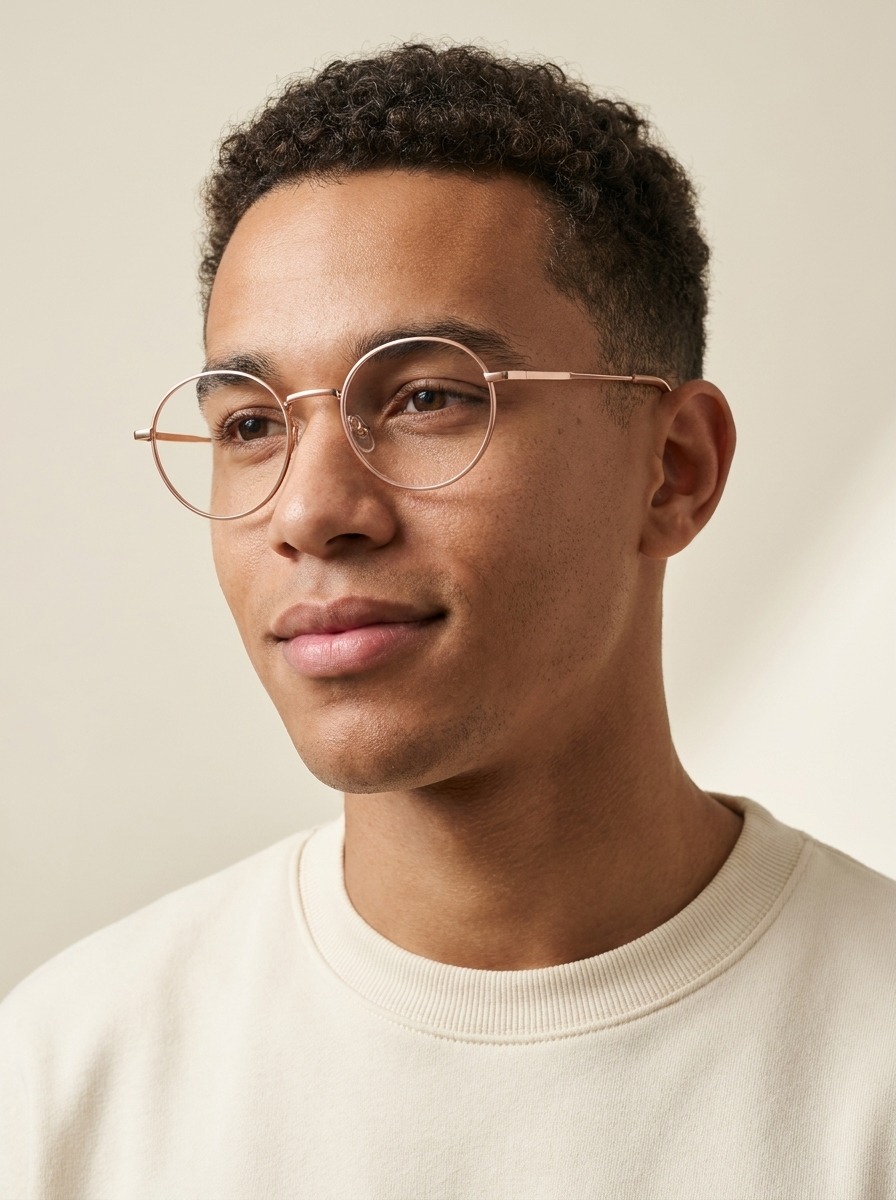 Model wearing Arthur glasses