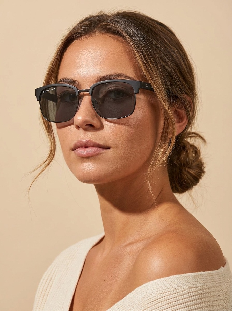 Woman wearing Axis glasses