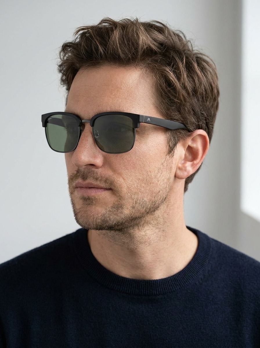 Man wearing Axis glasses