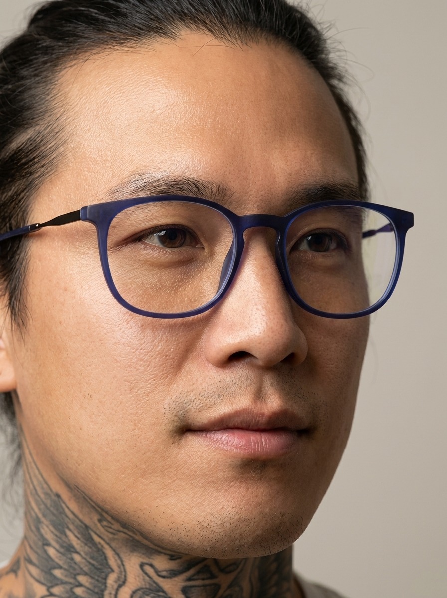 Model wearing Ben glasses