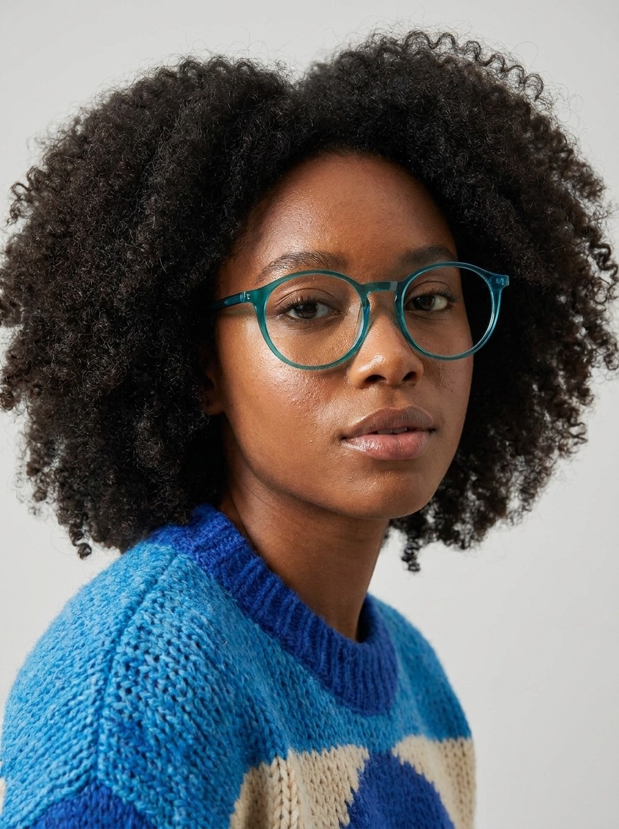 Model wearing Benji glasses