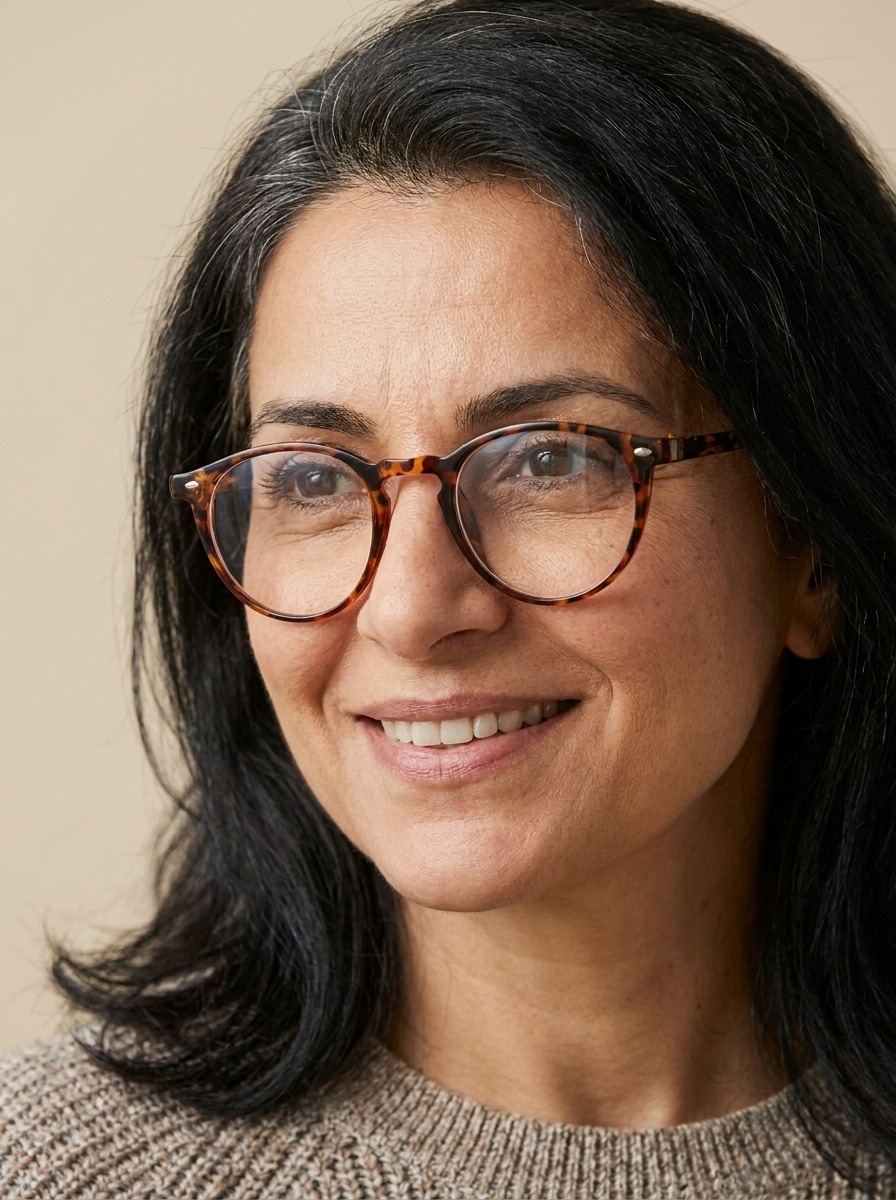 Woman wearing Bess glasses