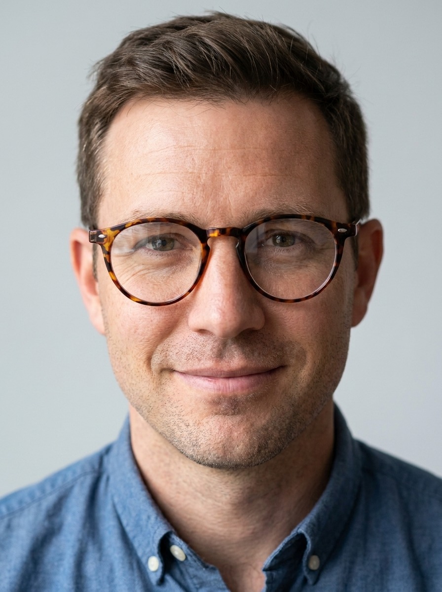 Man wearing Bess glasses