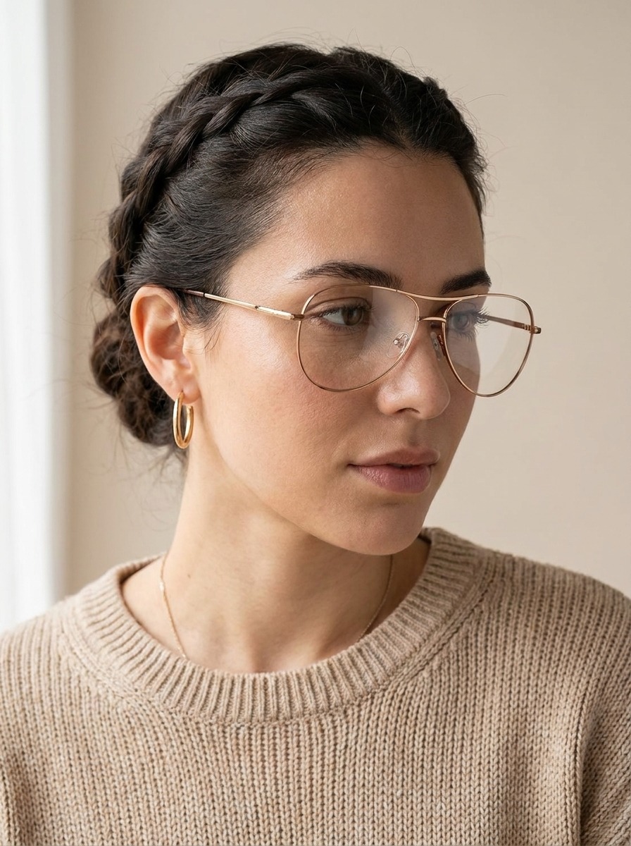Model wearing Carter glasses