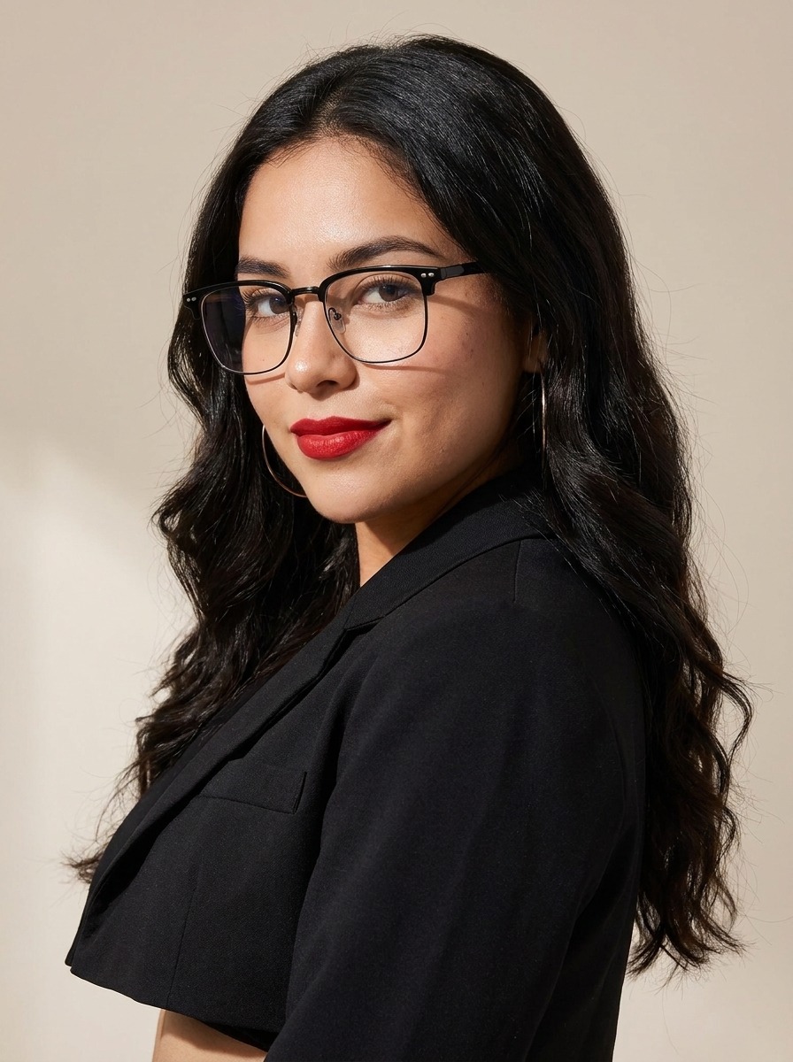 Model wearing Colton glasses