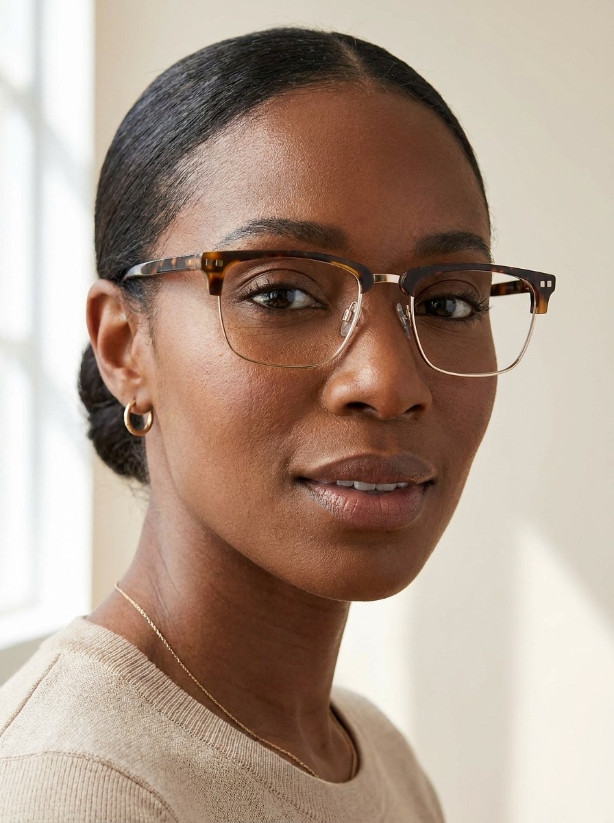 Model wearing Daniella glasses