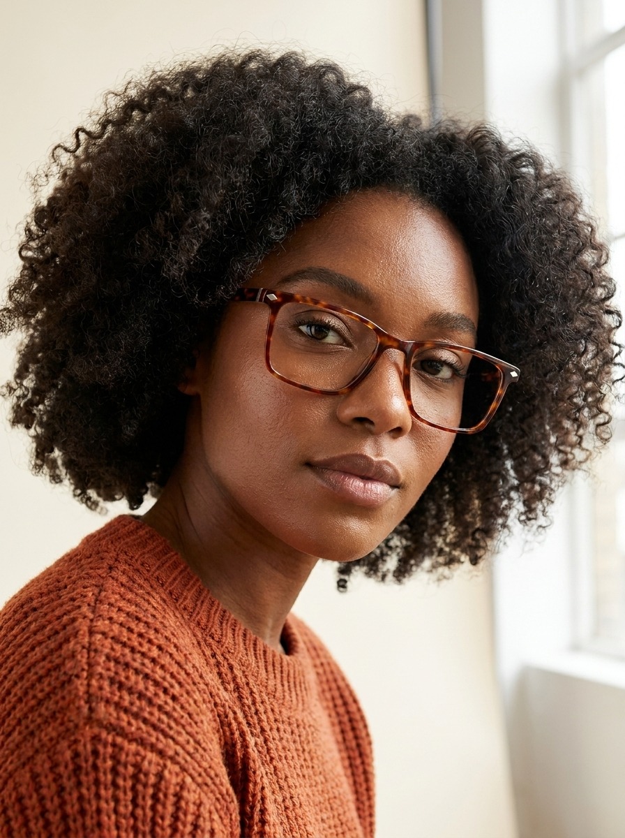 Model wearing Delilah glasses