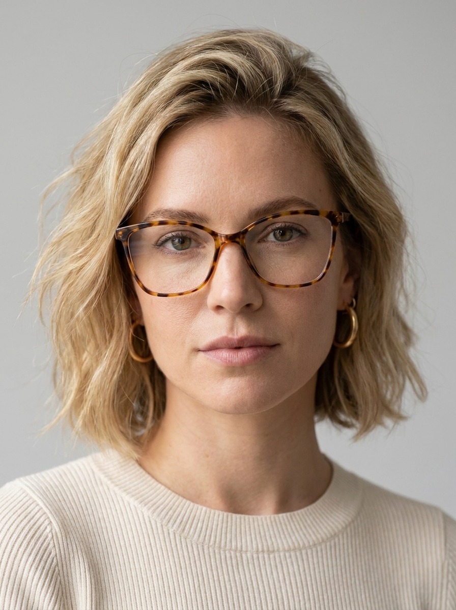 Model wearing Dahlia glasses