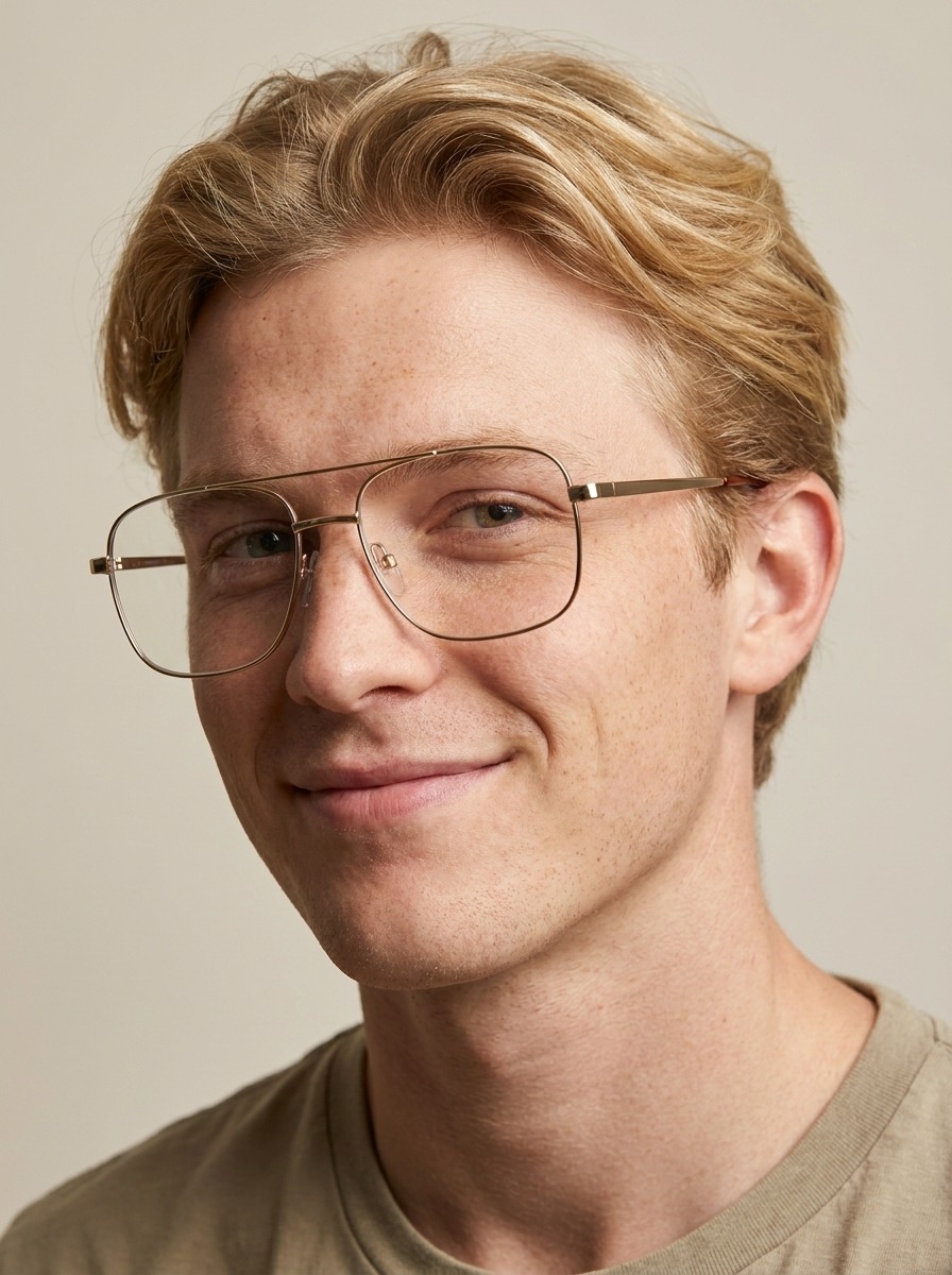 Model wearing Flint glasses
