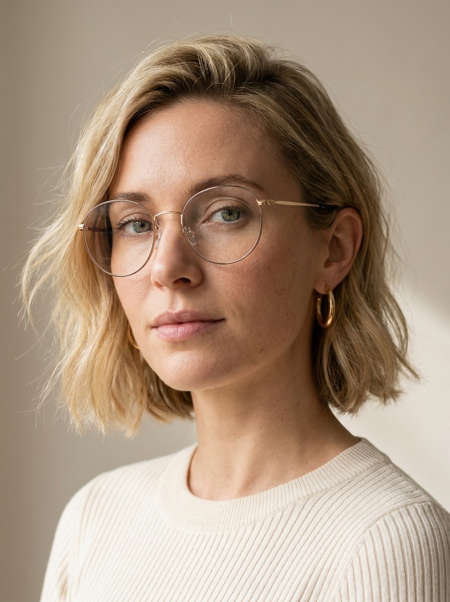 Model wearing Jo glasses