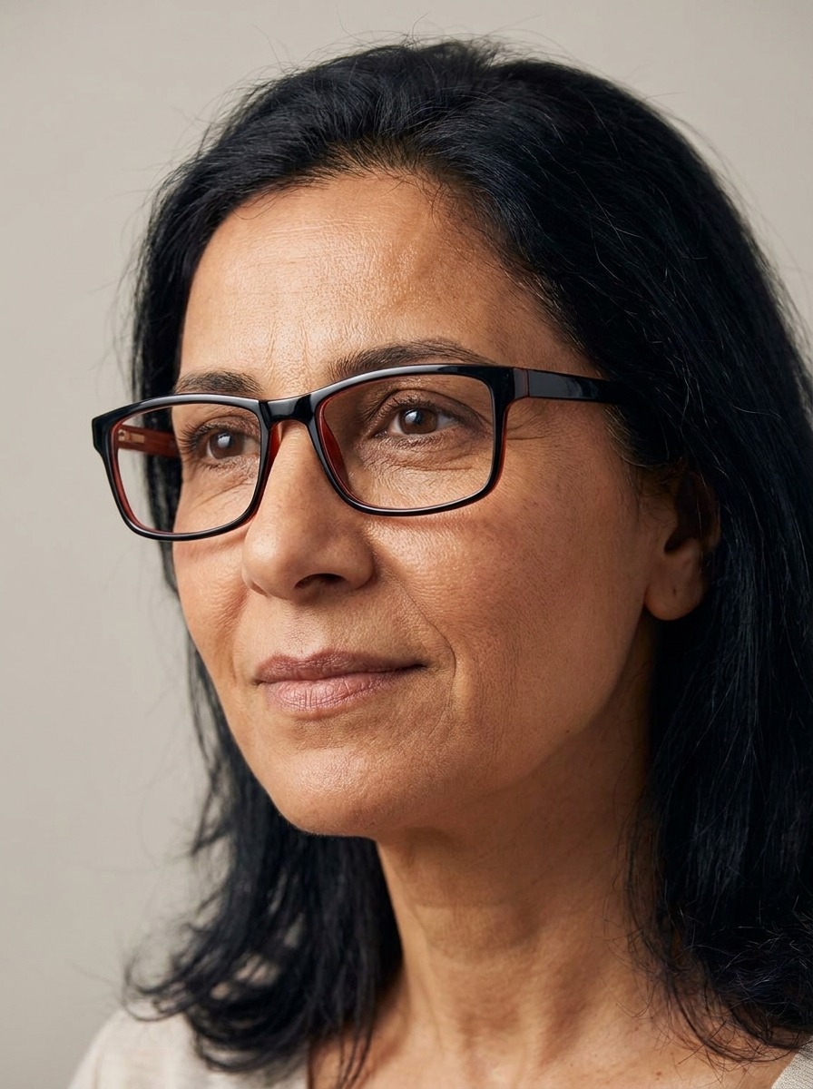 Model wearing Justin glasses