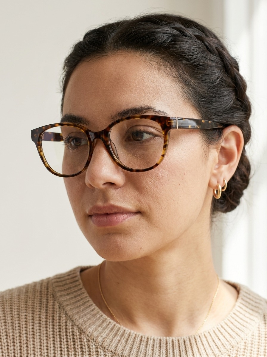 Model wearing Louise glasses