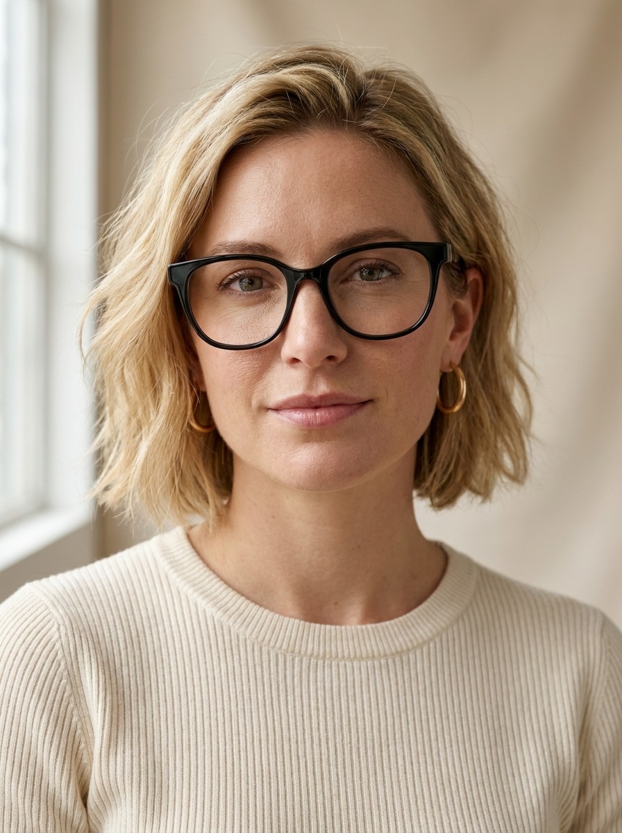 Model wearing Louise glasses