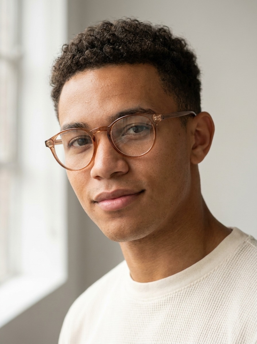 Model wearing Martyn glasses