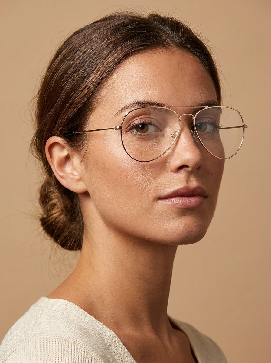 Model wearing Rocco glasses