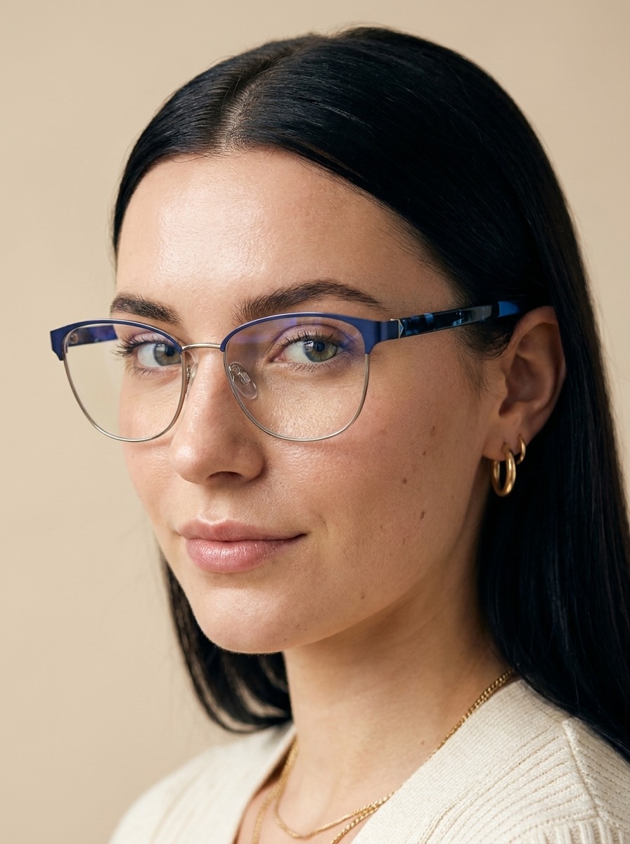 Model wearing Scarlett glasses