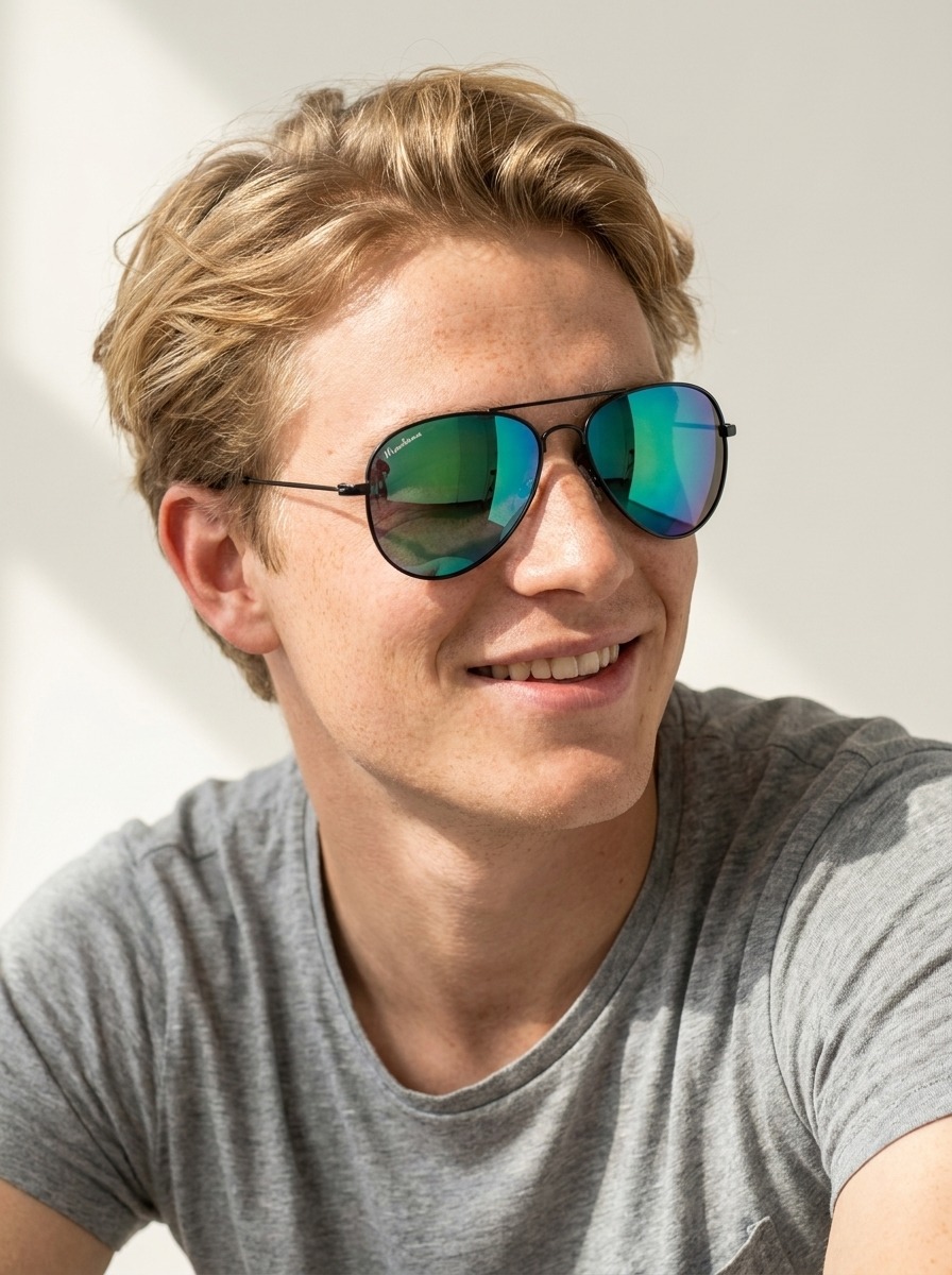 Model wearing Sero glasses