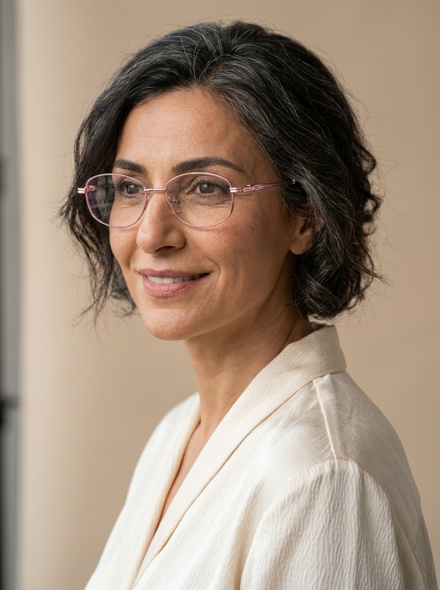 Model wearing Shirley glasses