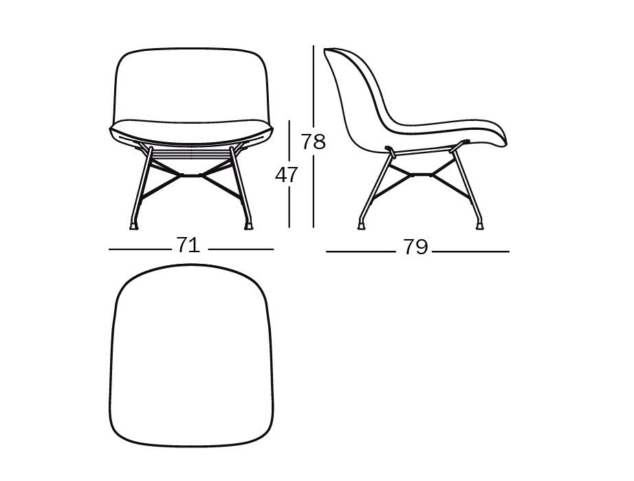 Fauteuil bas Troy Low Chair Magis dimension