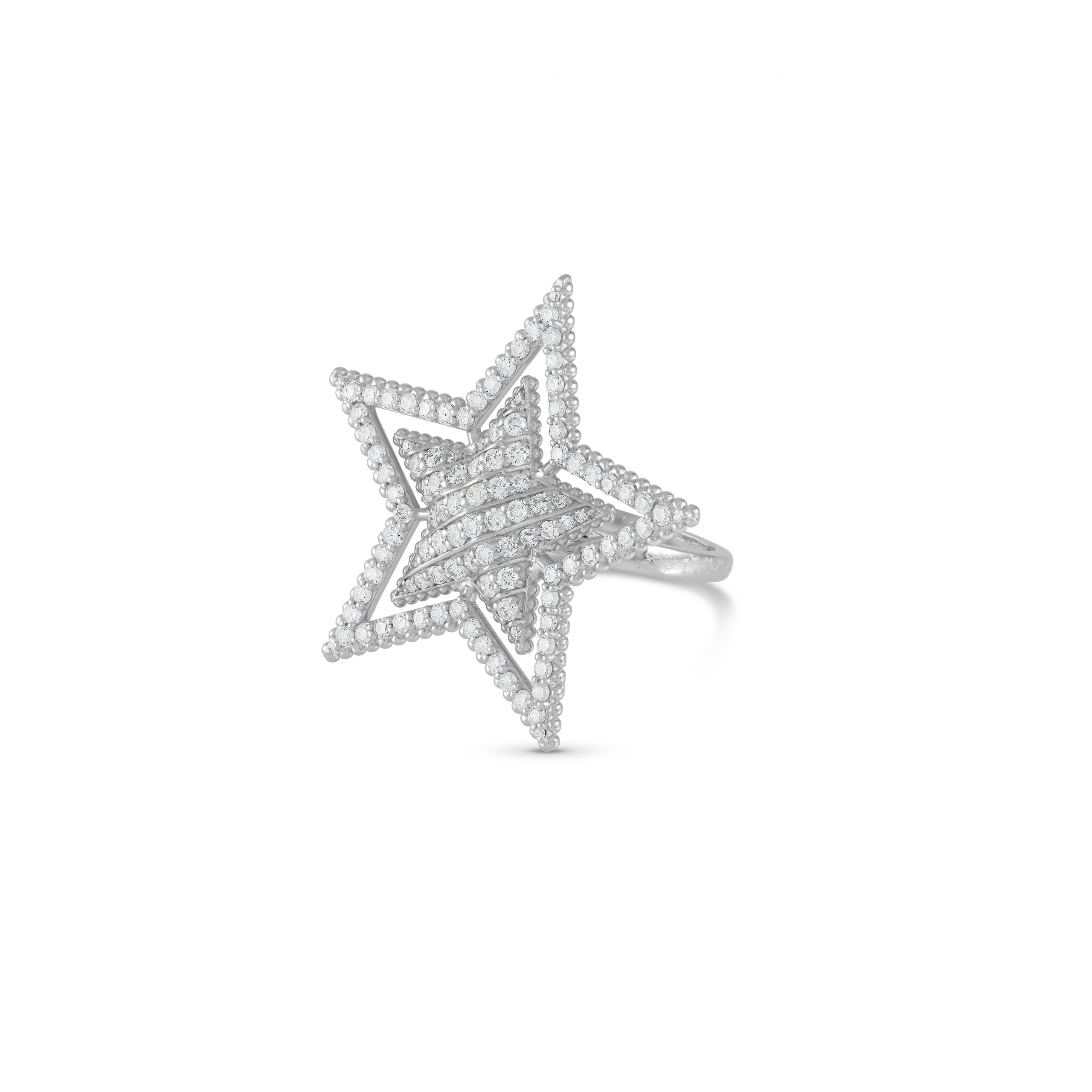 Adagio B Ring in 18k white gold with diamonds