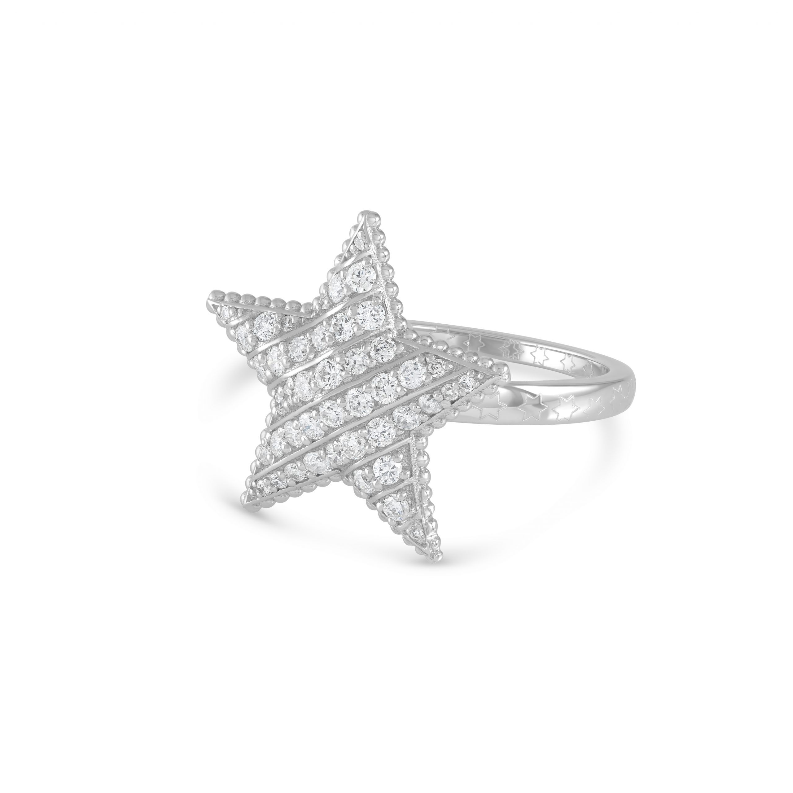 Adagio Ring in 18k white gold with diamonds