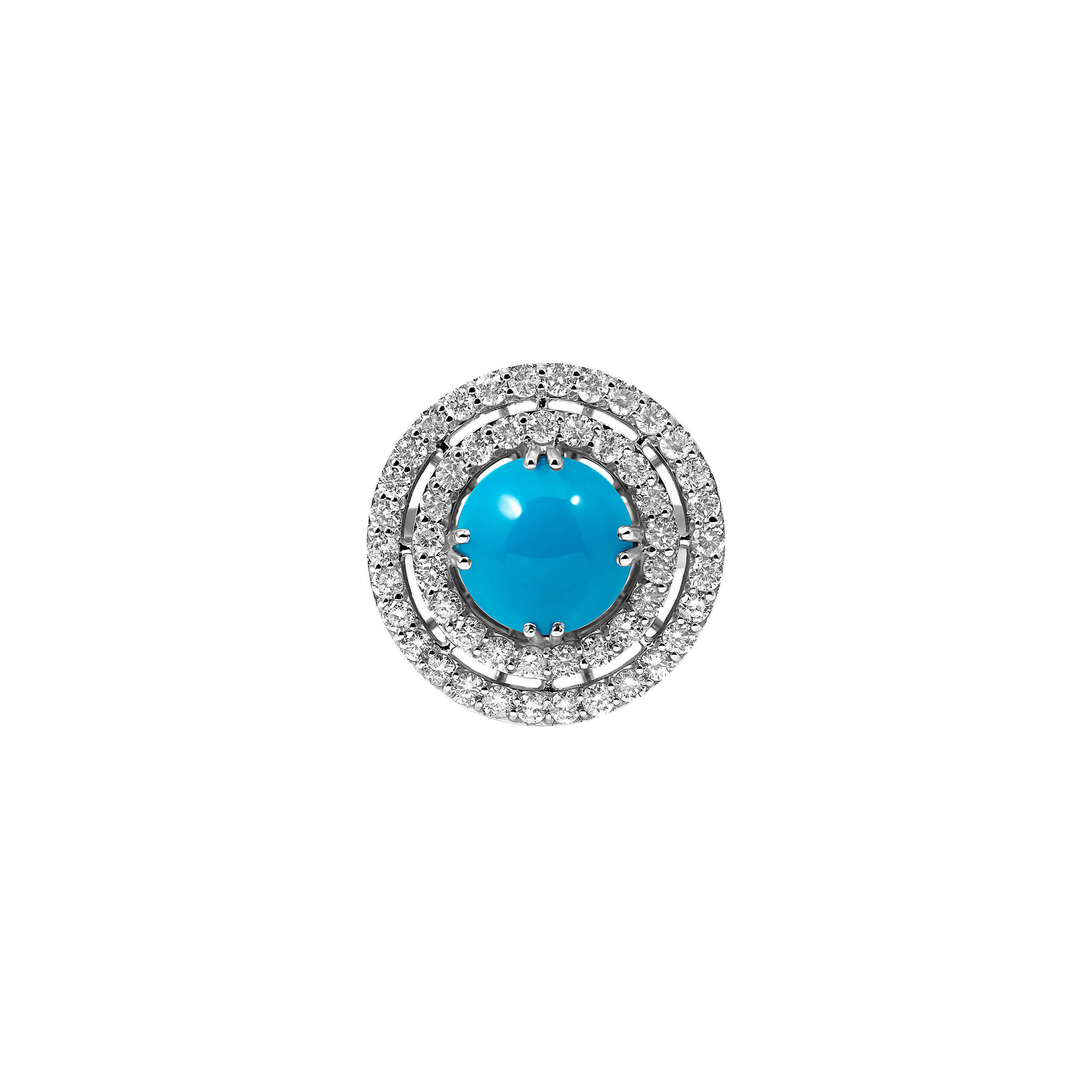 Apollonia Turquoise Ring in 18k white gold with diamonds and turquoise
