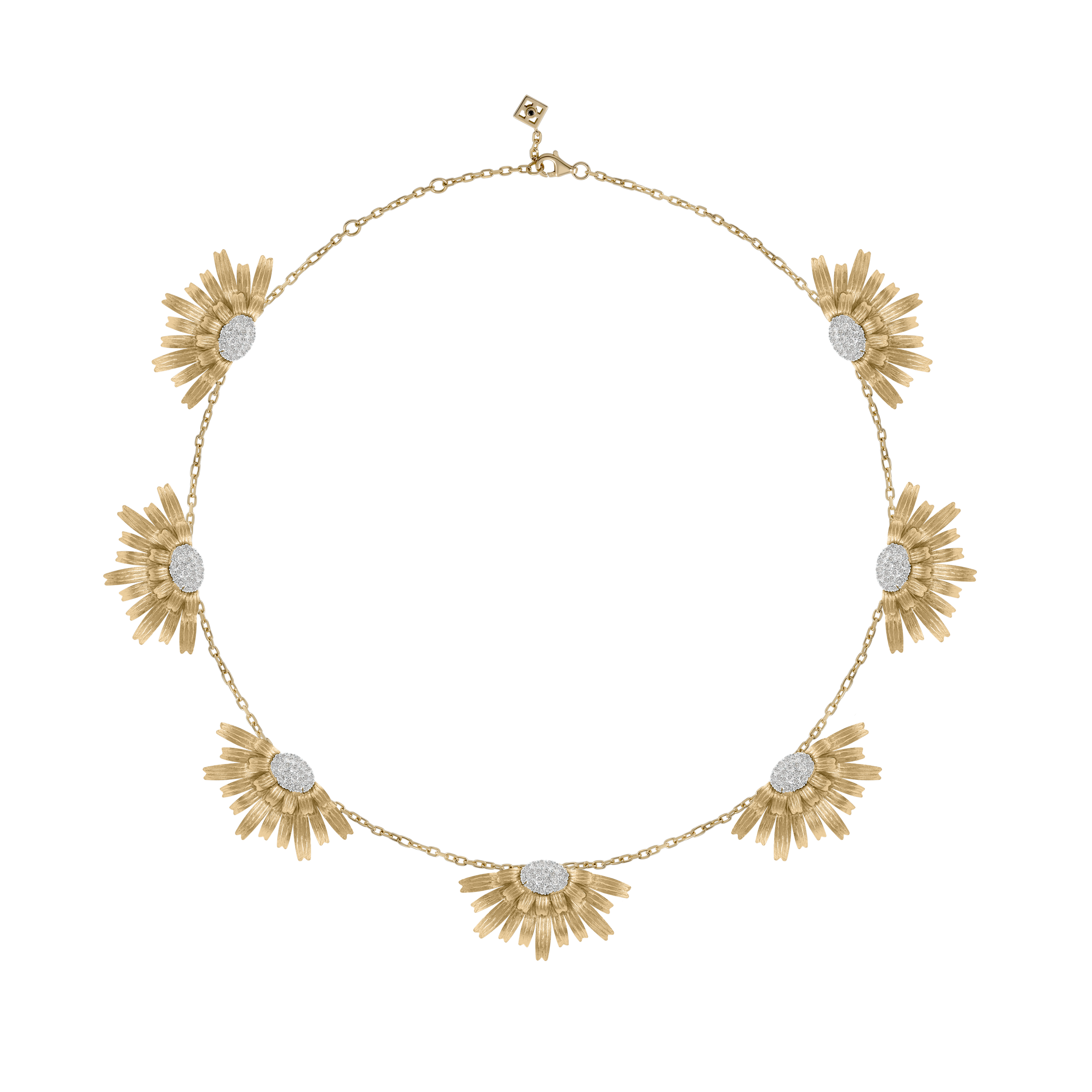 Bloom Choker Gold Necklace with diamonds