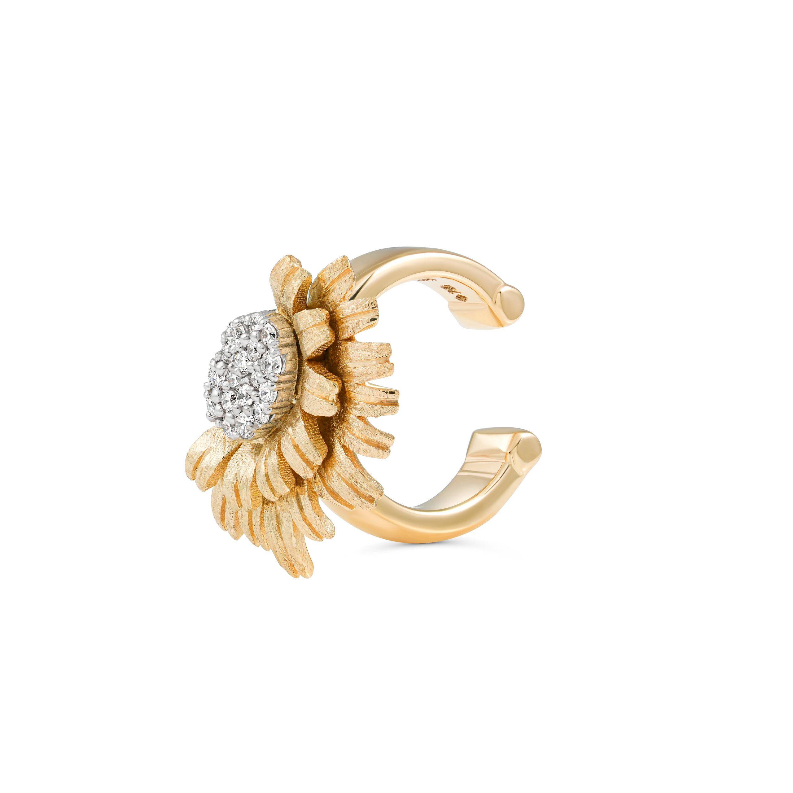 Bloom Gold Earcuff in 18k yellow gold with diamonds