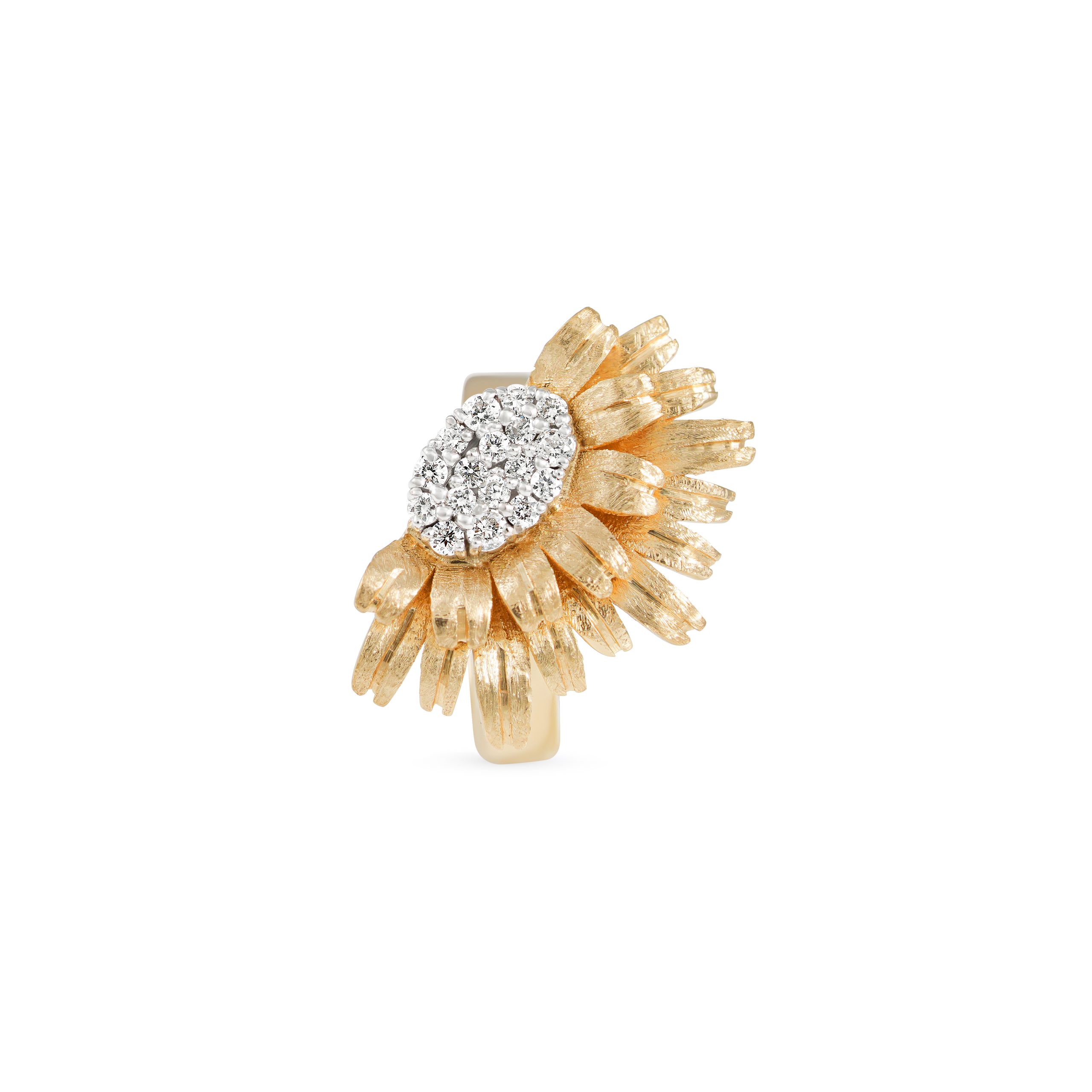Bloom Gold Earcuff in 18k yellow gold with diamonds, view 3