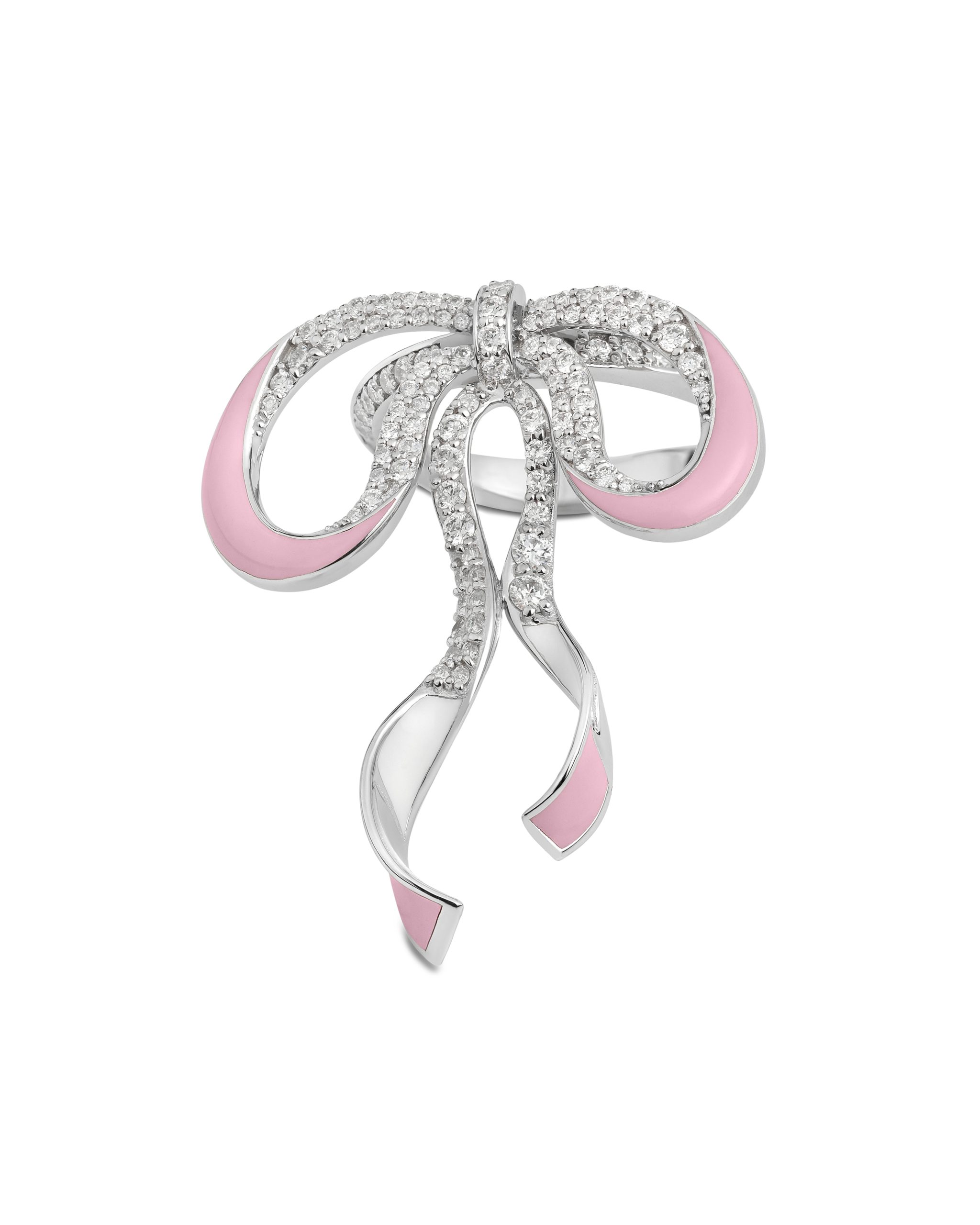 Bowtifully Yours Ring B in 18k white gold with diamonds