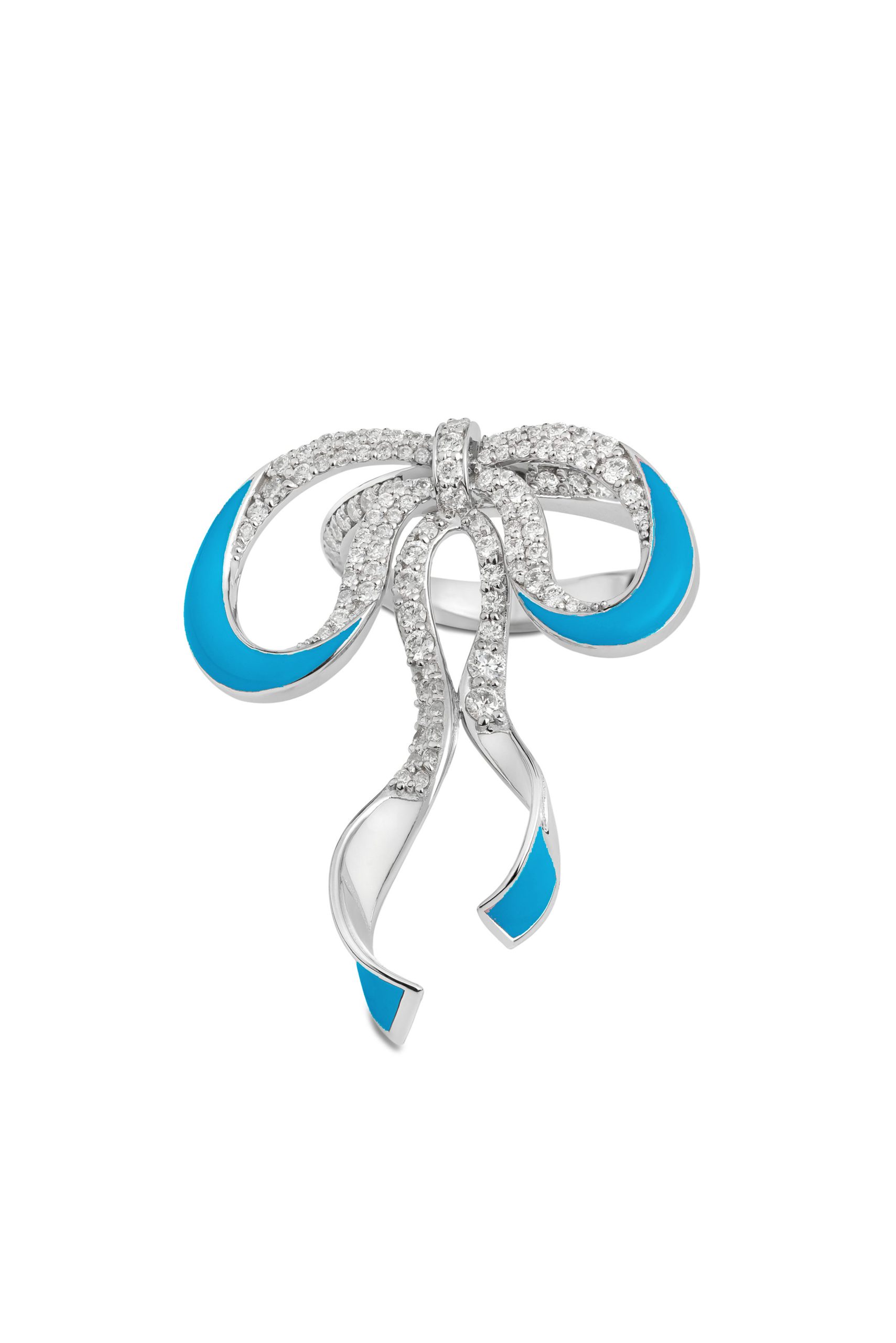 Bowtifully Yours Ring B in 18k white gold with diamonds, view 2
