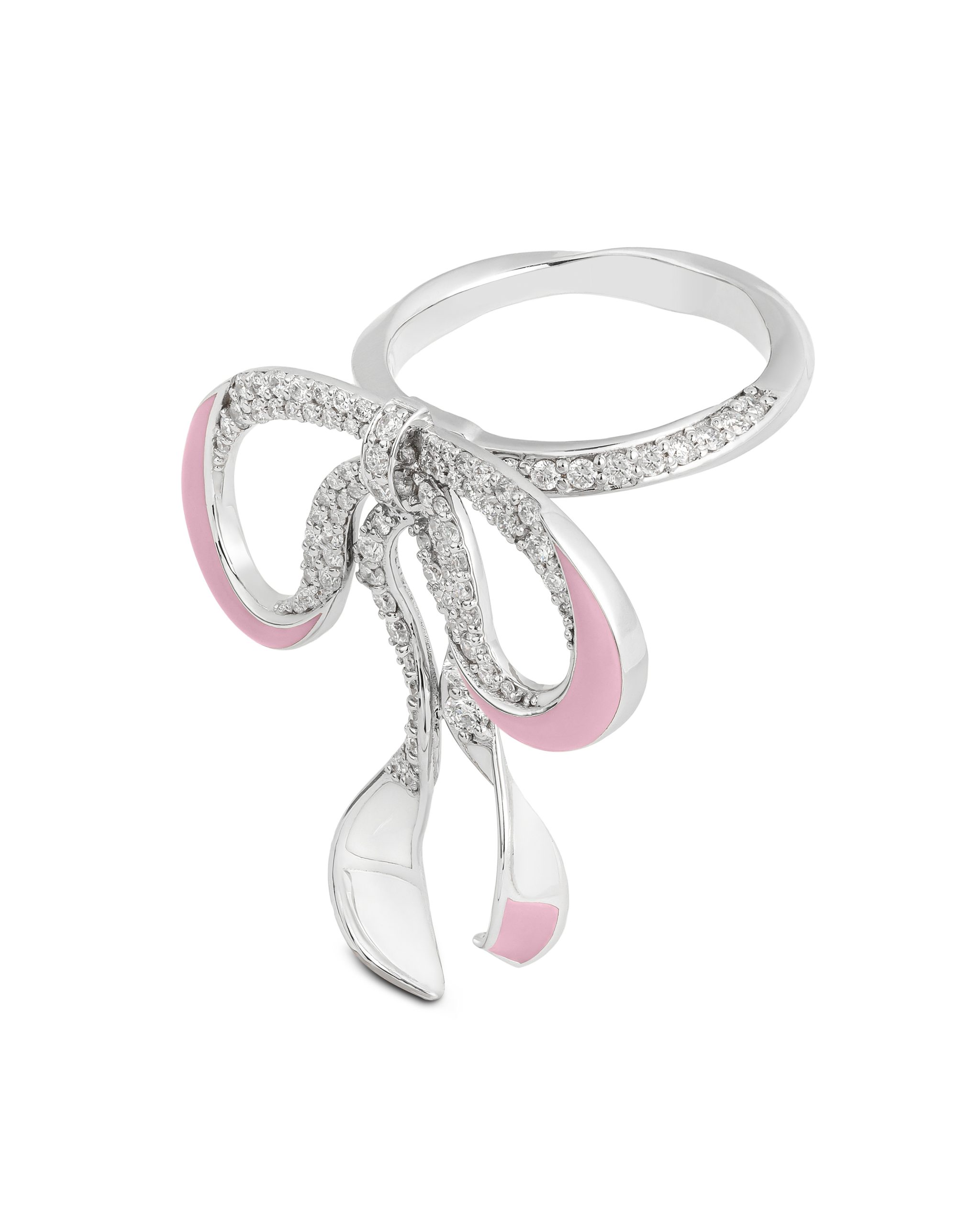 Bowtifully Yours Ring B in 18k white gold with diamonds, view 3
