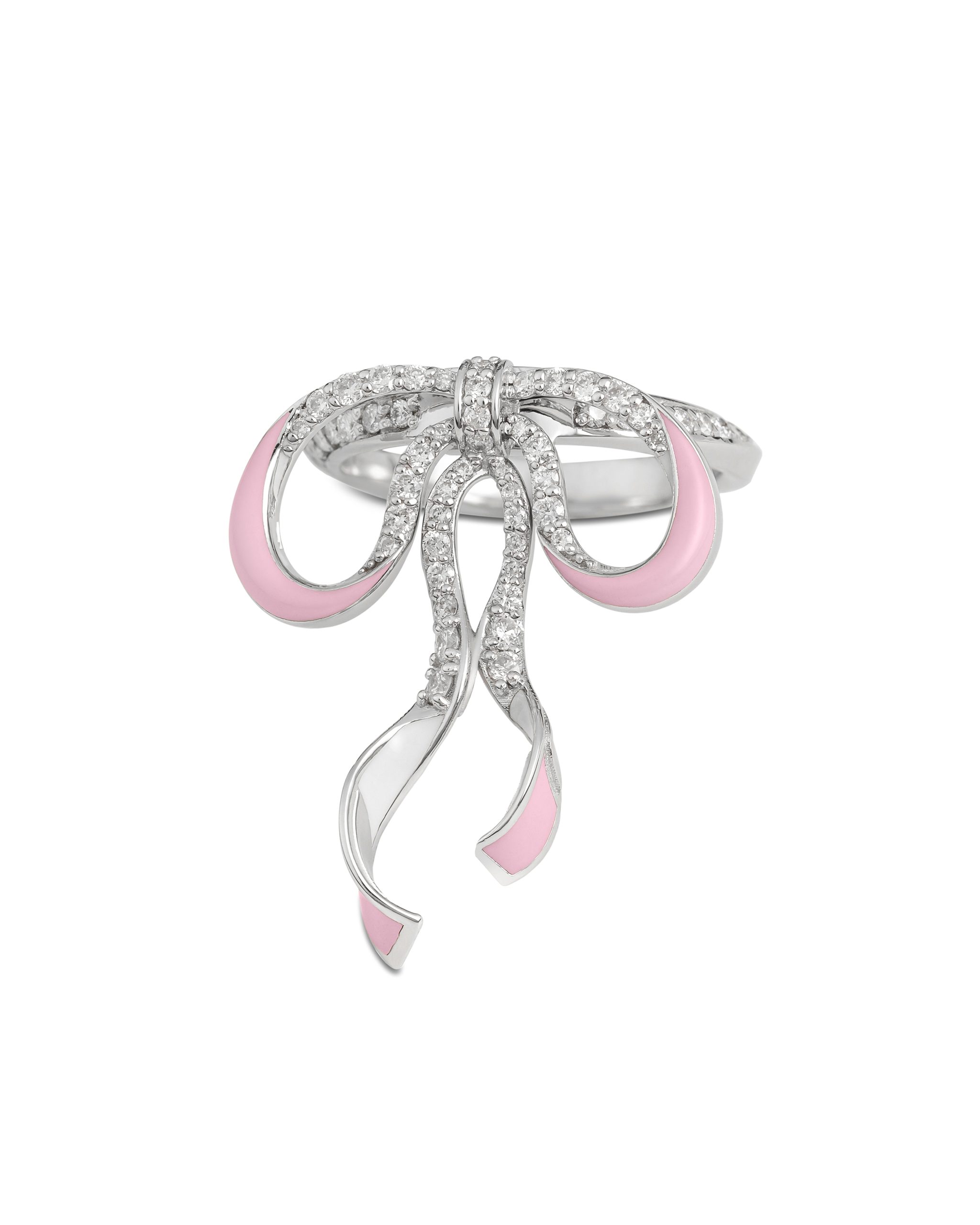 Bowtifully Yours Ring S in 18k white gold with diamonds