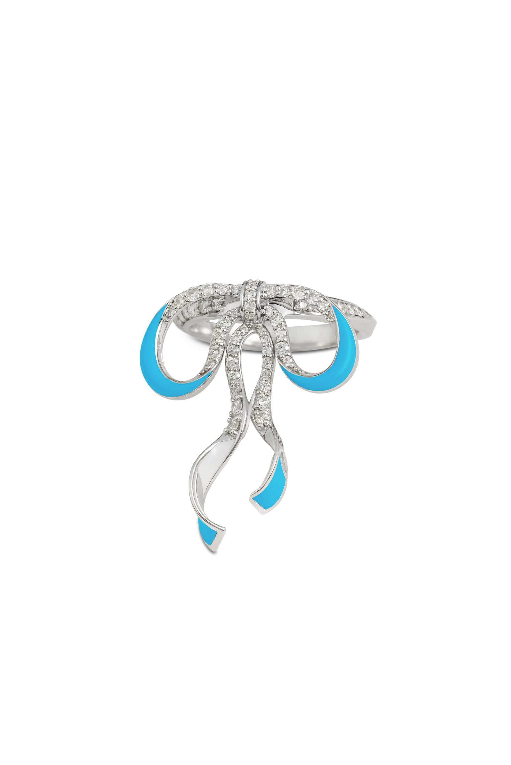 Bowtifully Yours Ring S in 18k white gold with diamonds, view 2