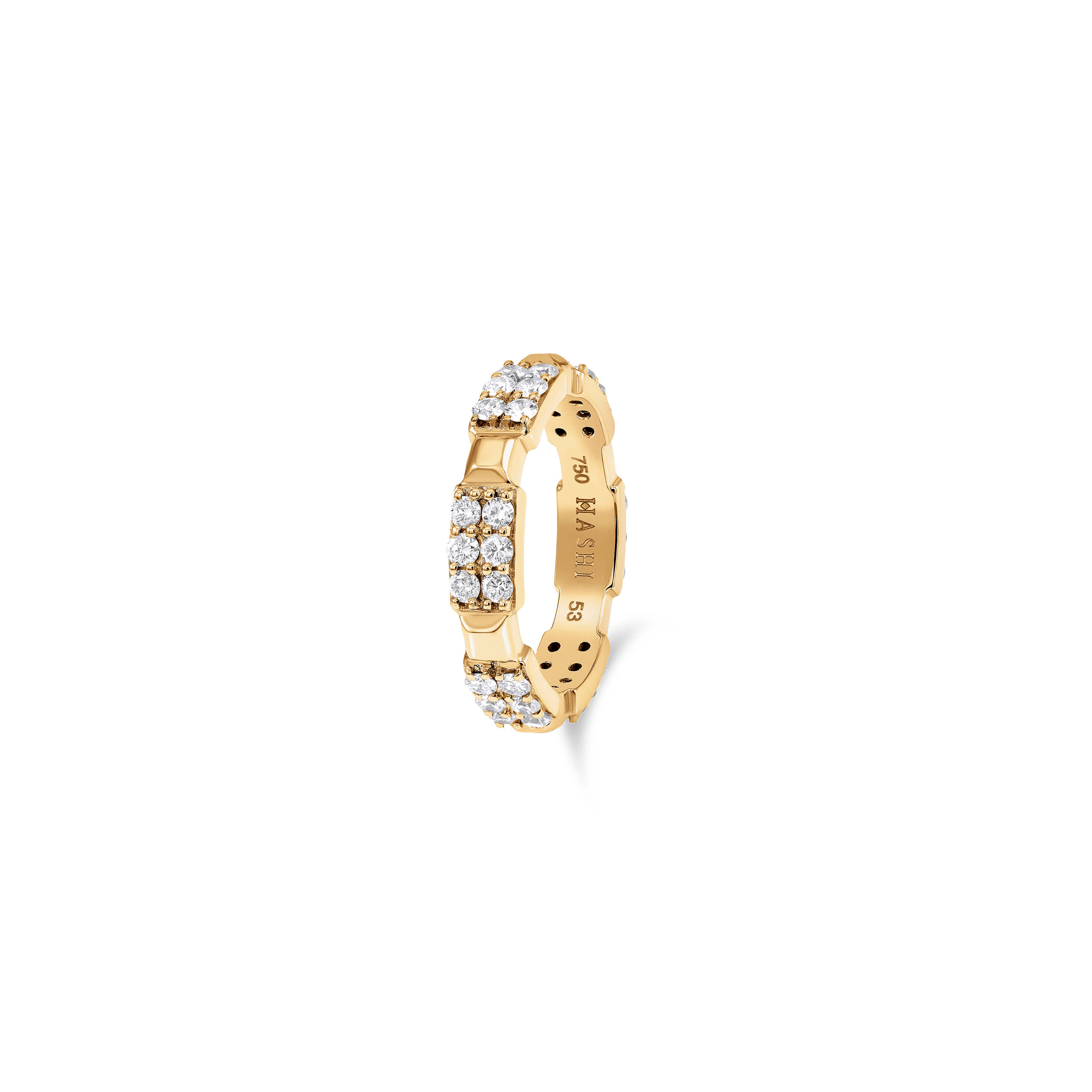 Charm Ring in 18k rose, yellow or white gold with diamonds