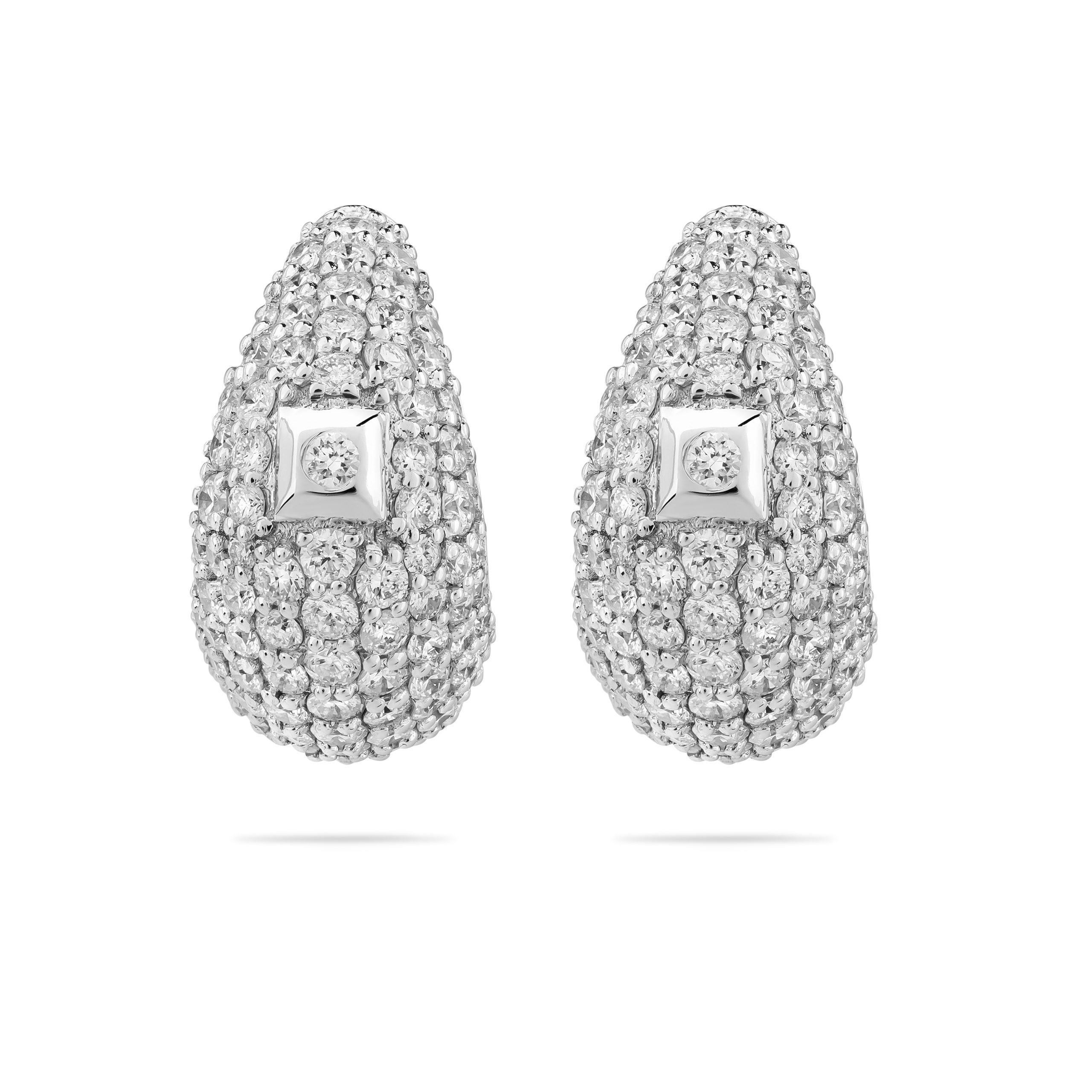 Charming Charm Earrings in 18k white gold with diamonds