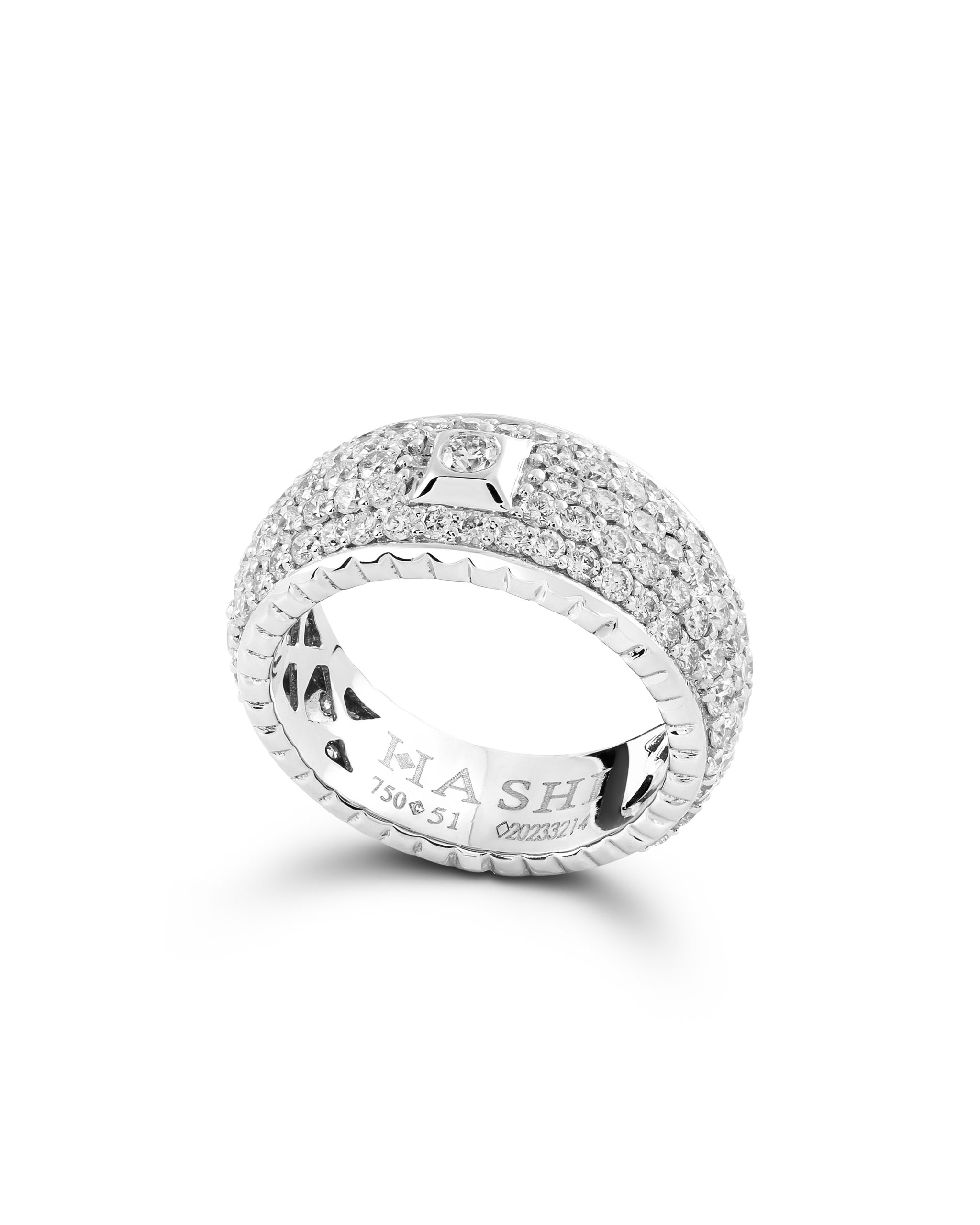 Charming Charm Ring in 18k white gold with diamonds