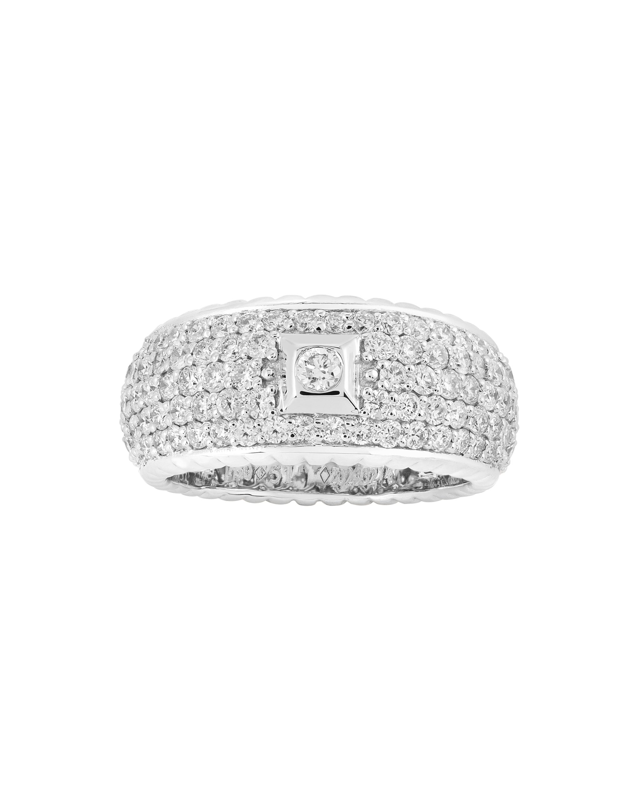 Charming Charm Ring in 18k white gold with diamonds, view 2