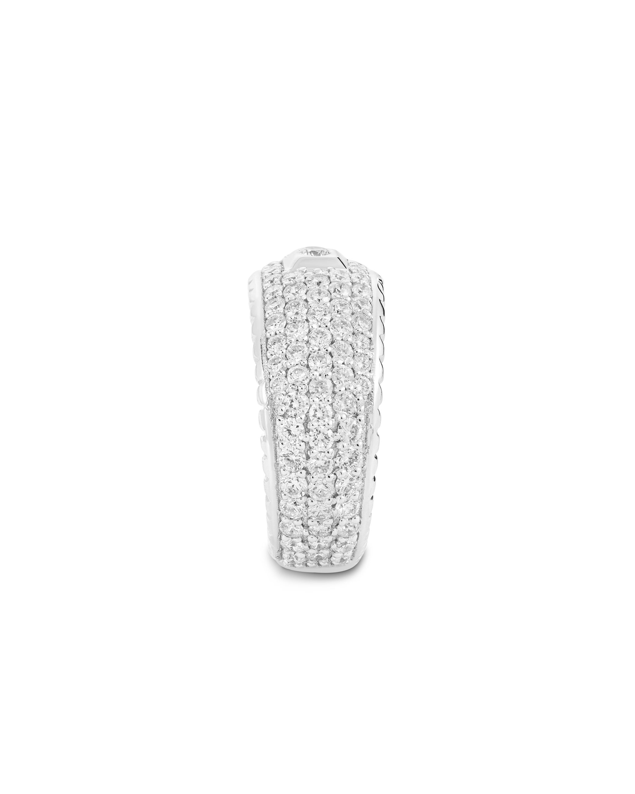 Charming Charm Ring in 18k white gold with diamonds, view 3