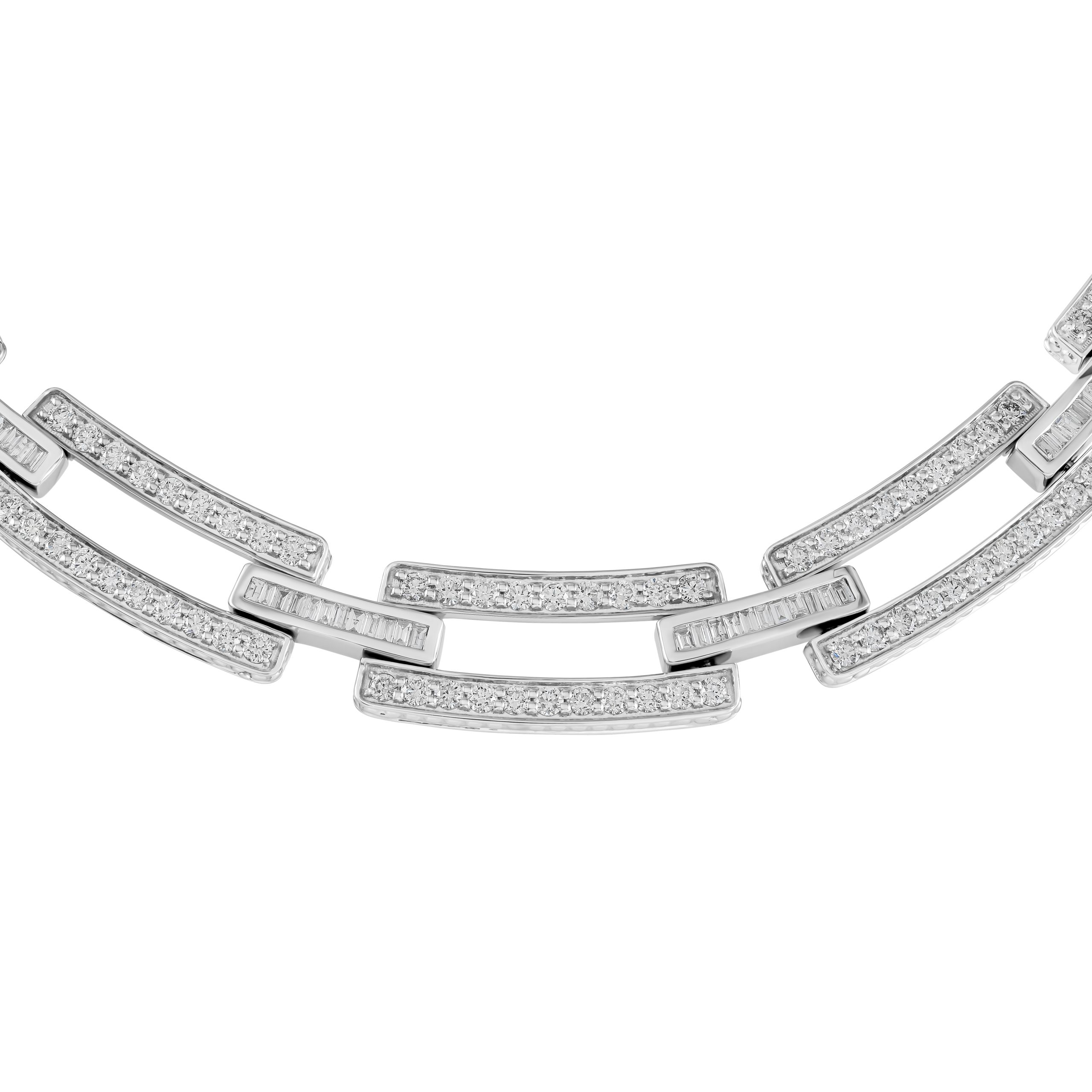 Divina Diamond Necklace in 18k white gold with diamonds, view 2