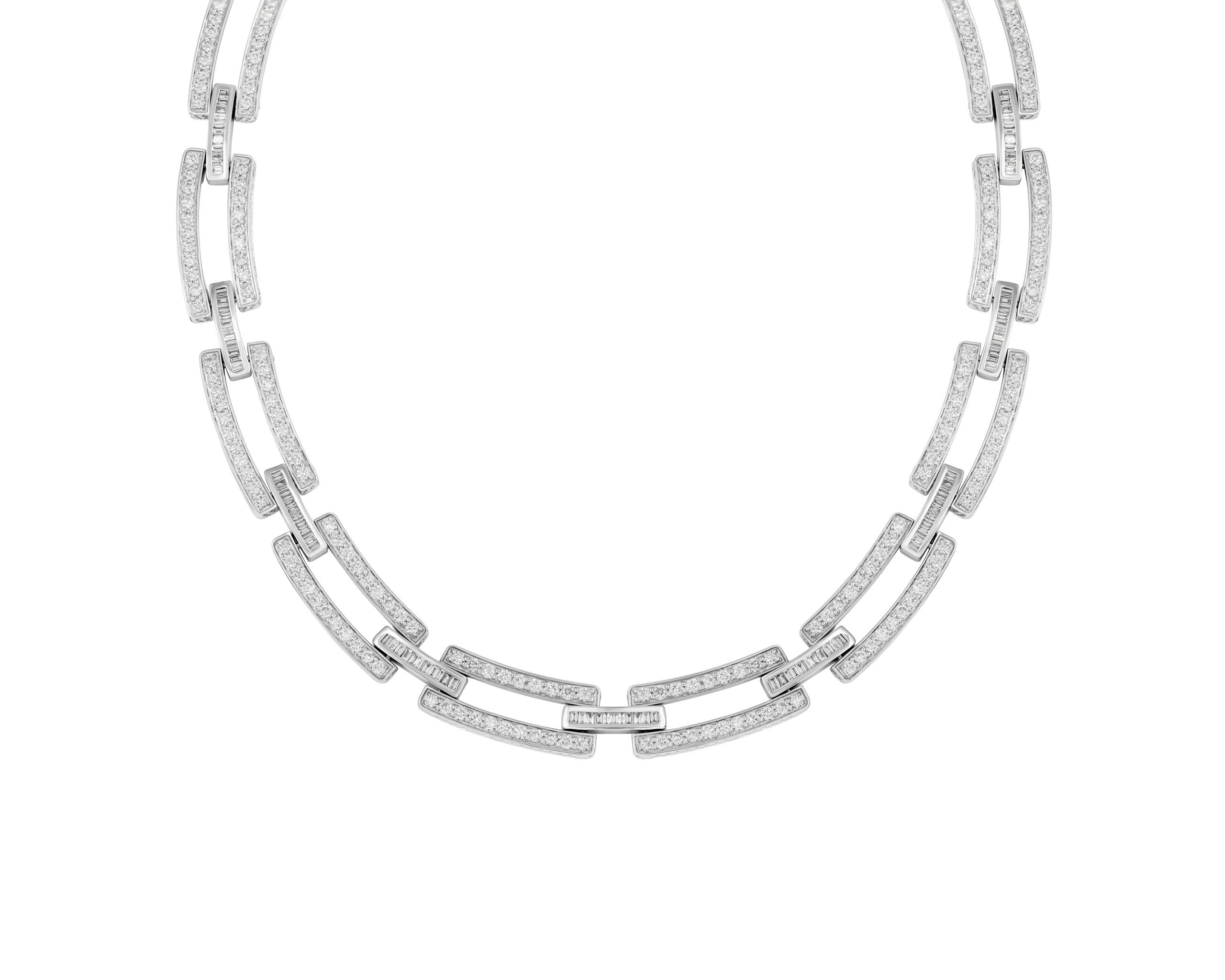 Divina Diamond Necklace in 18k white gold with diamonds, view 3