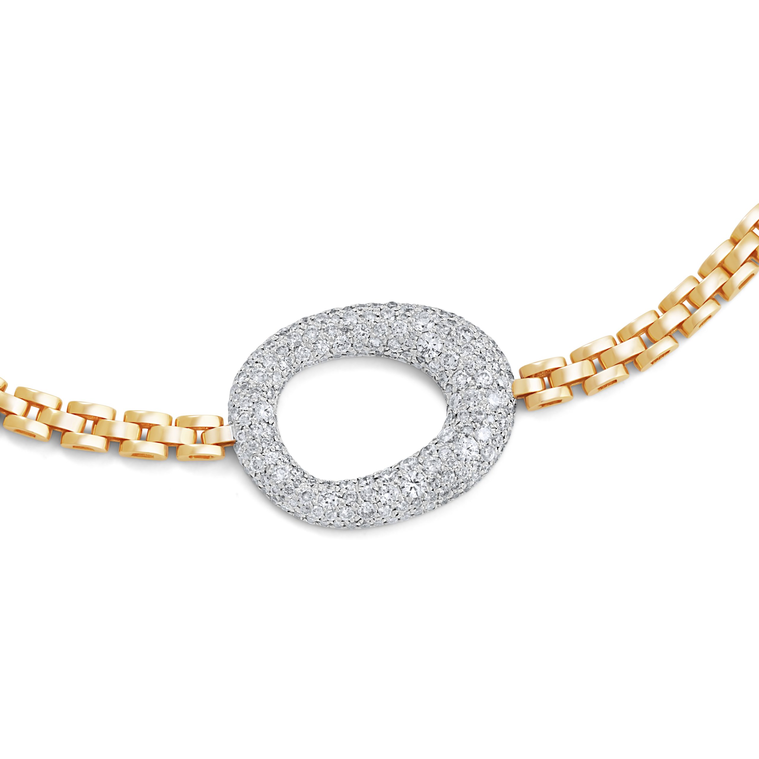 Endless D Necklace in 18k white gold with diamonds, view 3