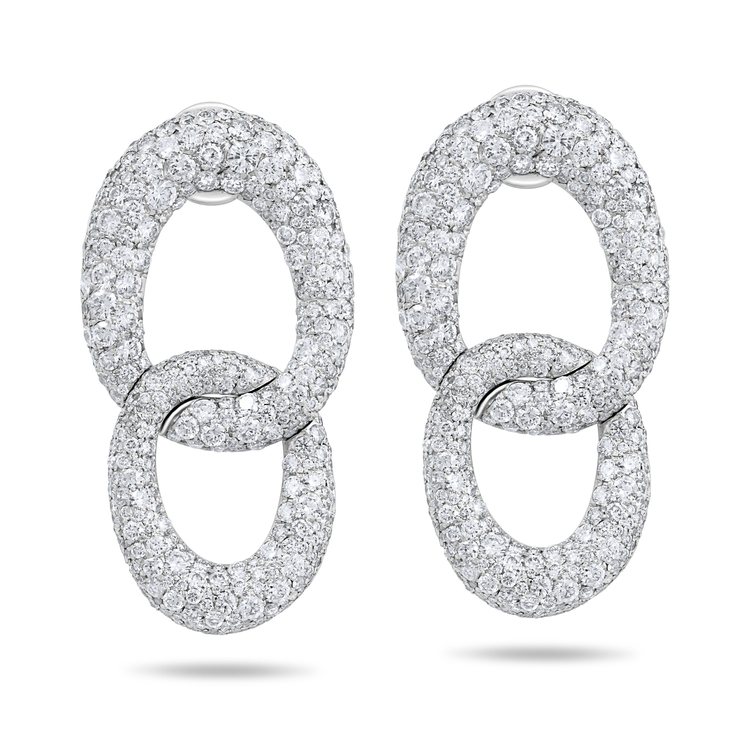 Endless BD Earrings in 18k white gold with diamonds