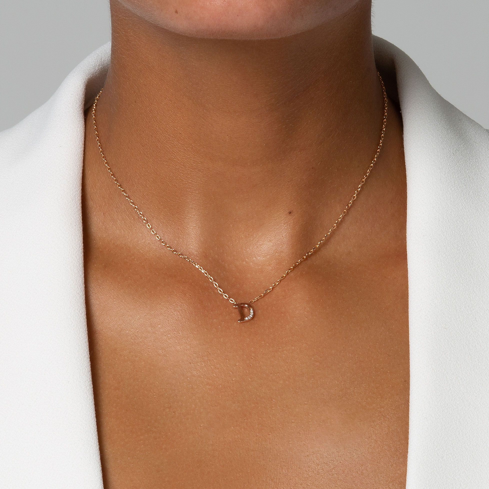 HASHI Initial D د in 18k rose gold with diamonds, view 2