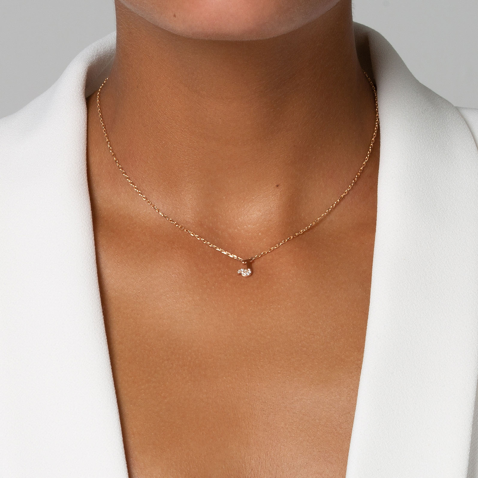 HASHI Initial J ج in 18k rose gold with diamonds, view 2