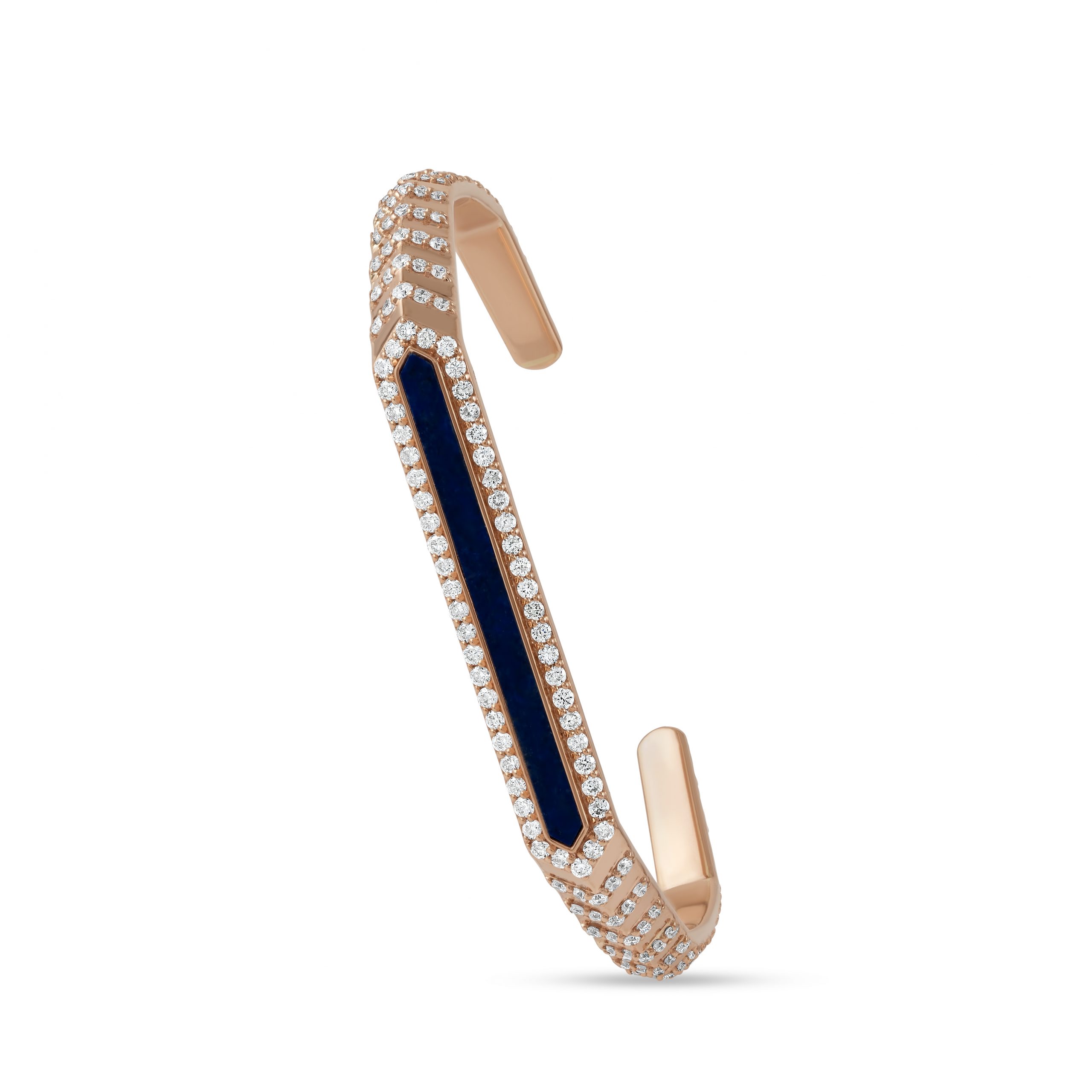 Hatshepsut Bangle with Diamond and Lapiz with diamonds and lapis lazuli
