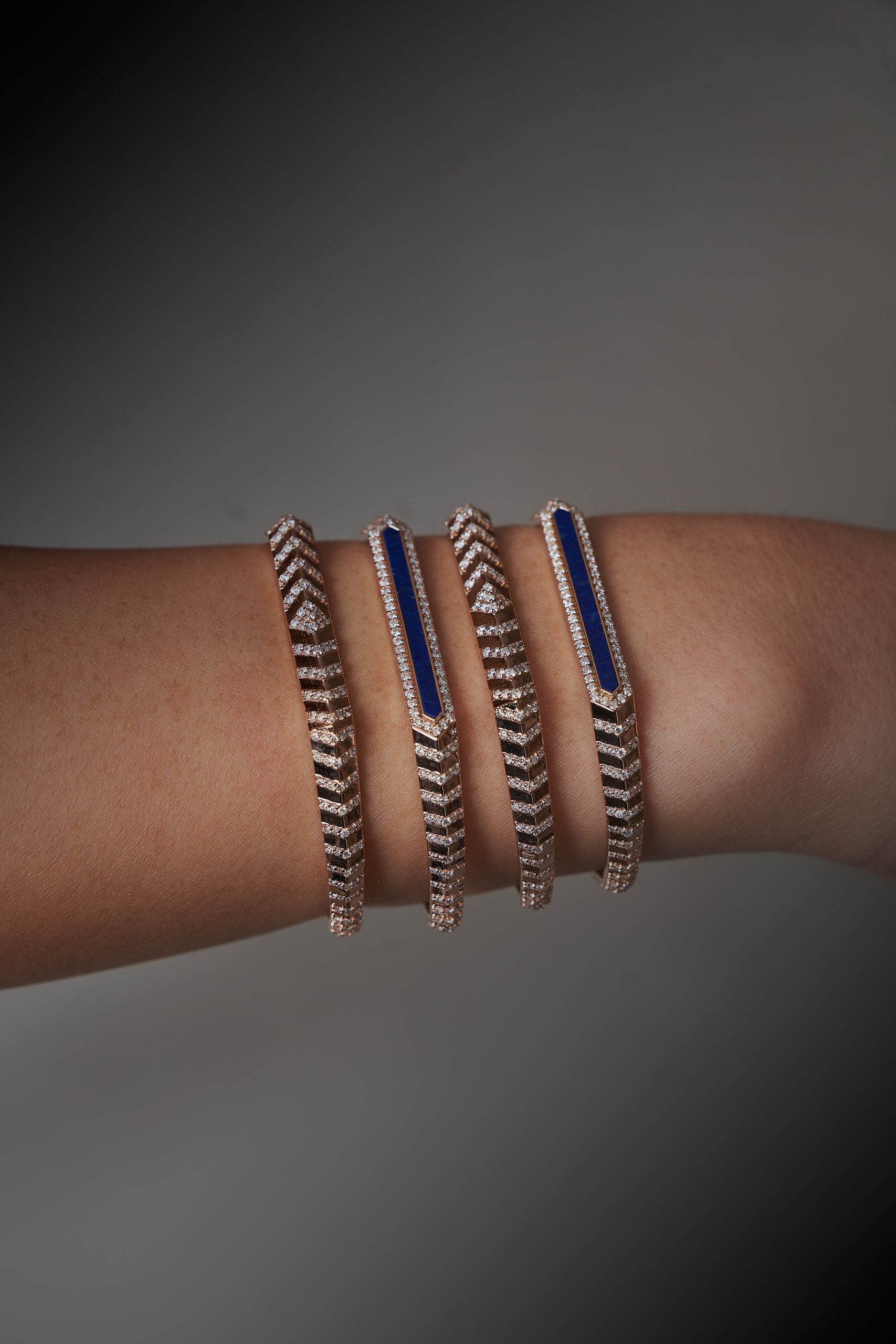 Hatshepsut Bangle with Full Diamond with diamonds, view 3